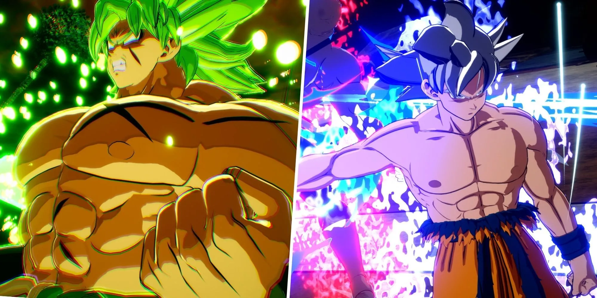 Hình ảnh Broly và Goku đối đầu kịch tính trong Dragon Ball Sparking! ZERO, thể hiện các nhân vật mạnh mẽ