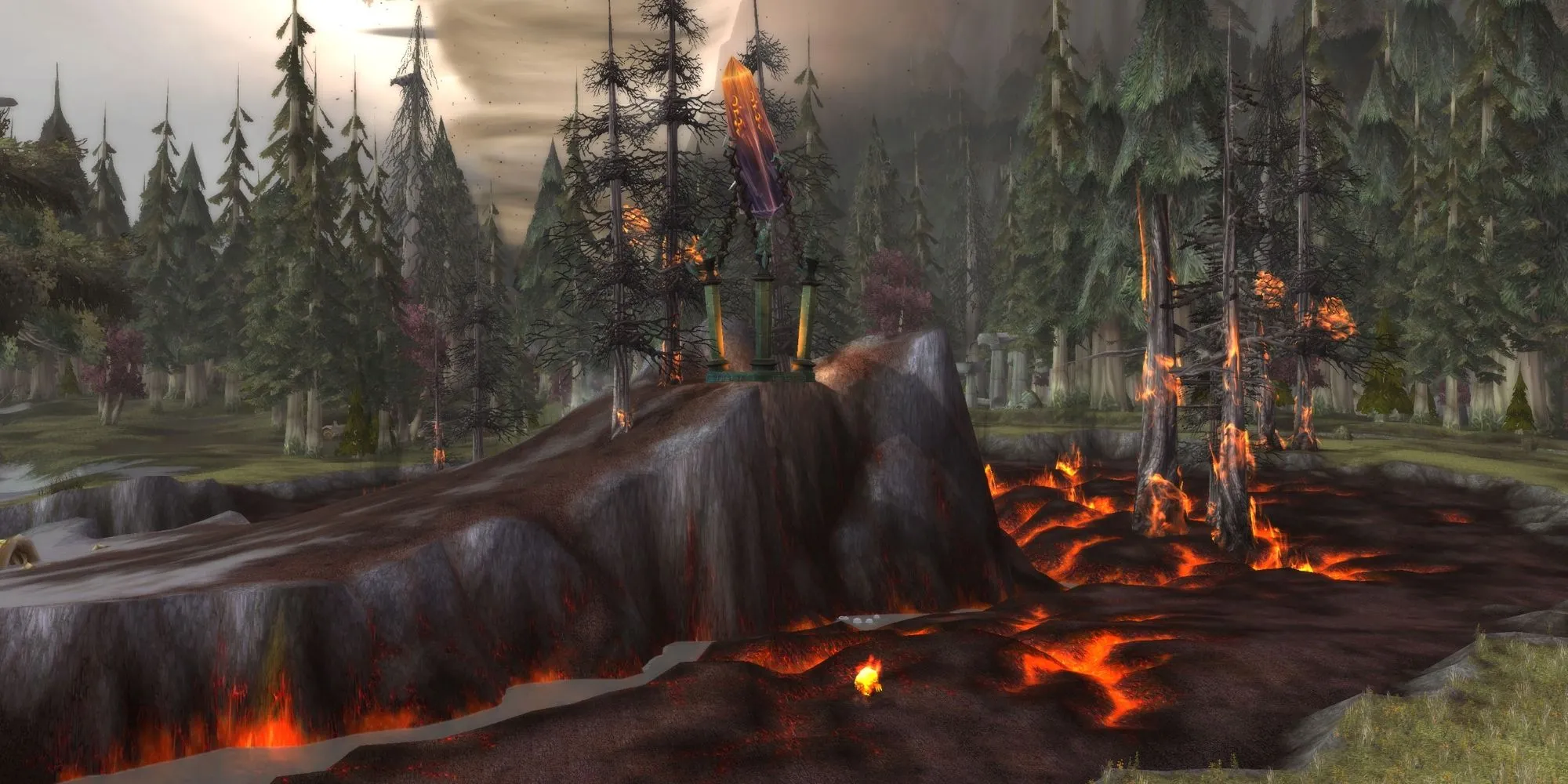 Hình ảnh Deathwing phá hủy thế giới trong World of Warcraft Cataclysm