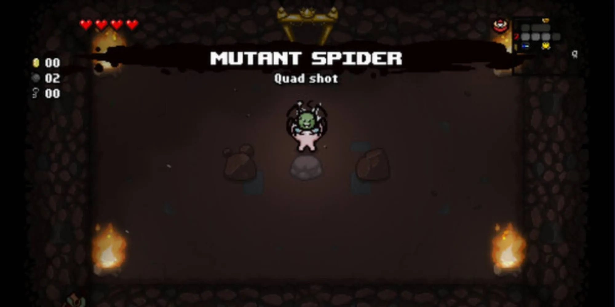 Hình ảnh gameplay của The Binding of Isaac: Rebirth với nhân vật Isaac trong hầm ngục