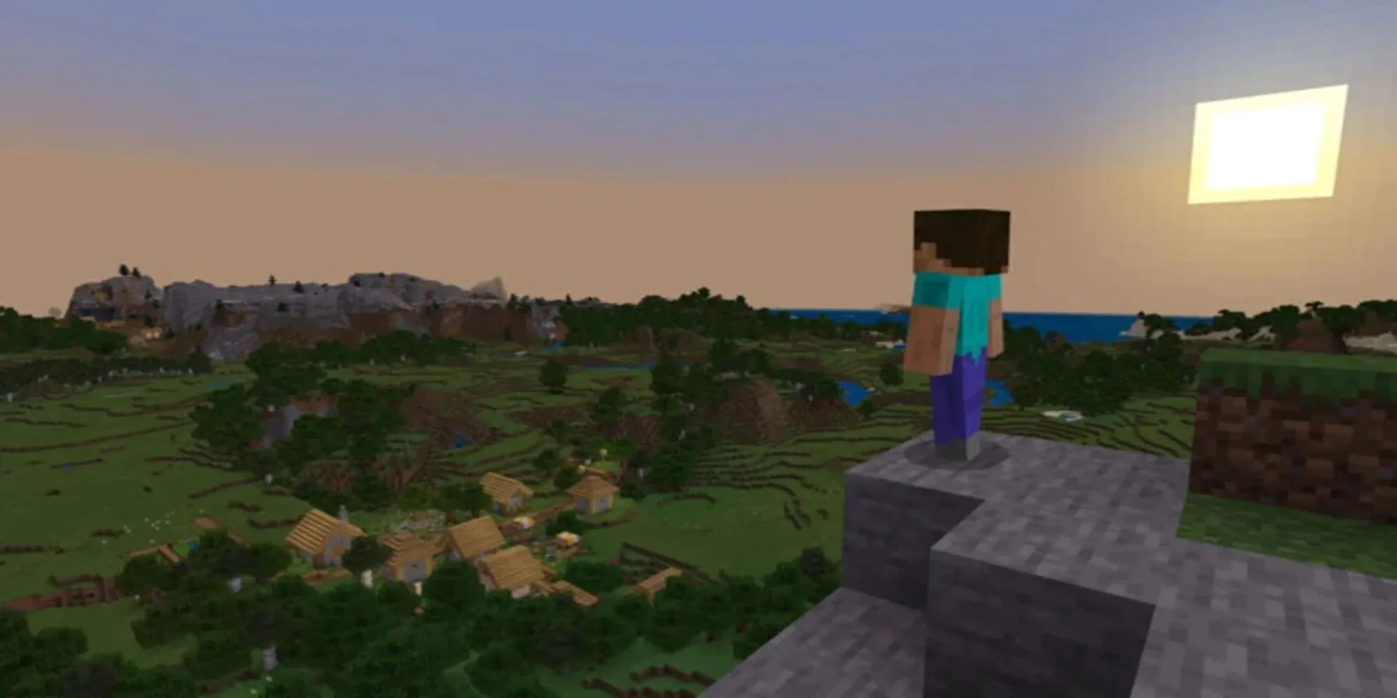 Hình ảnh gameplay Minecraft với người chơi đang khám phá một hang động rộng lớn