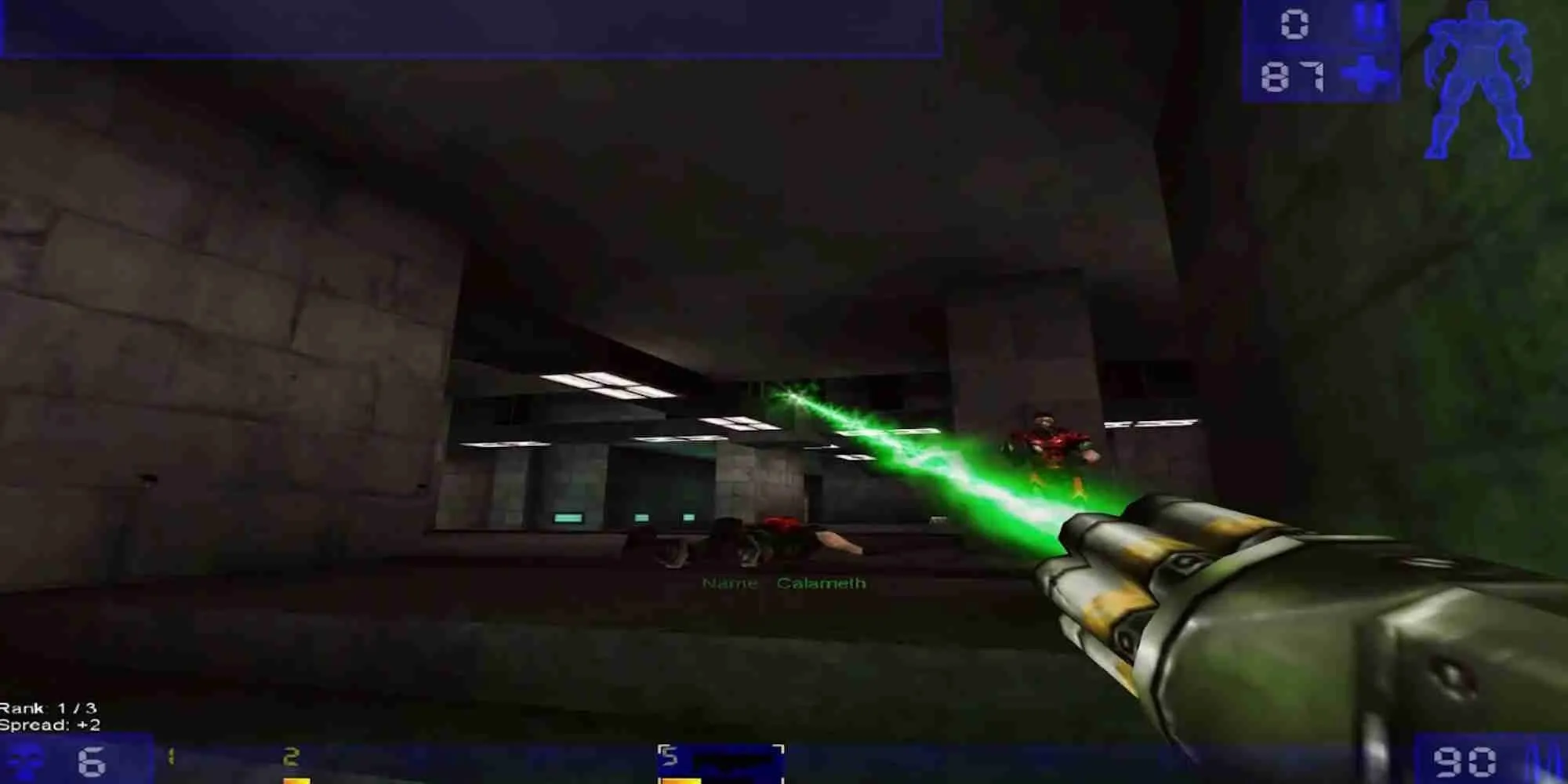 Hình ảnh giao diện menu hoặc cảnh chờ trận đấu của Unreal Tournament GOTY Edition năm 1999