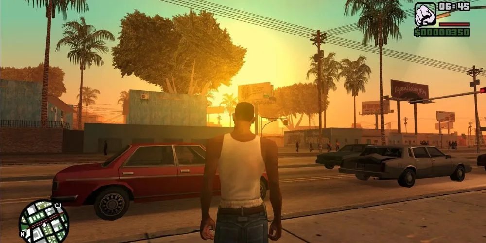 Hình ảnh Grand Theft Auto: San Andreas trên PlayStation 2, tái hiện Los Santos thập niên 90
