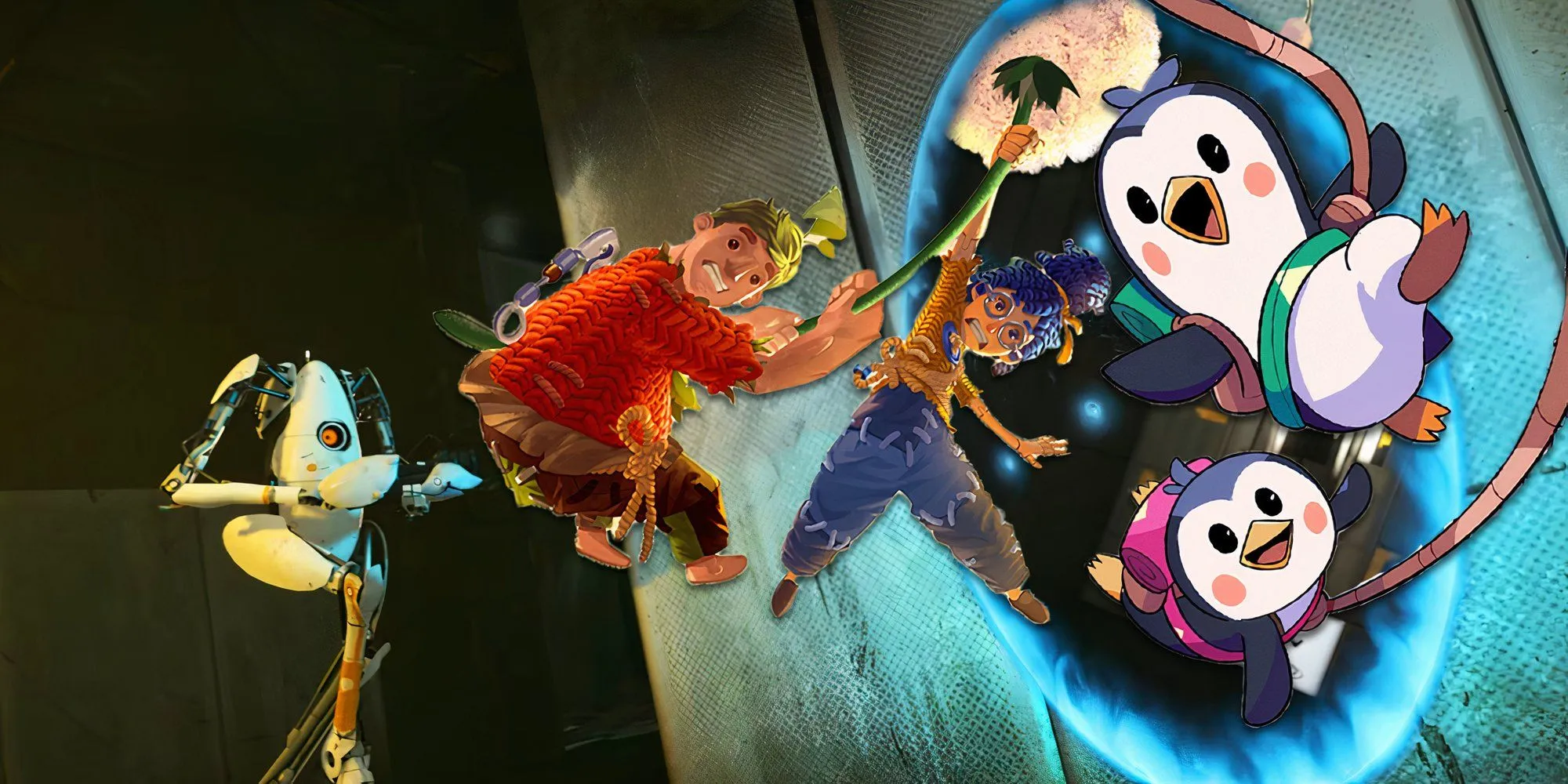 Hình ảnh header với các nhân vật game thân thiện cho các cặp đôi