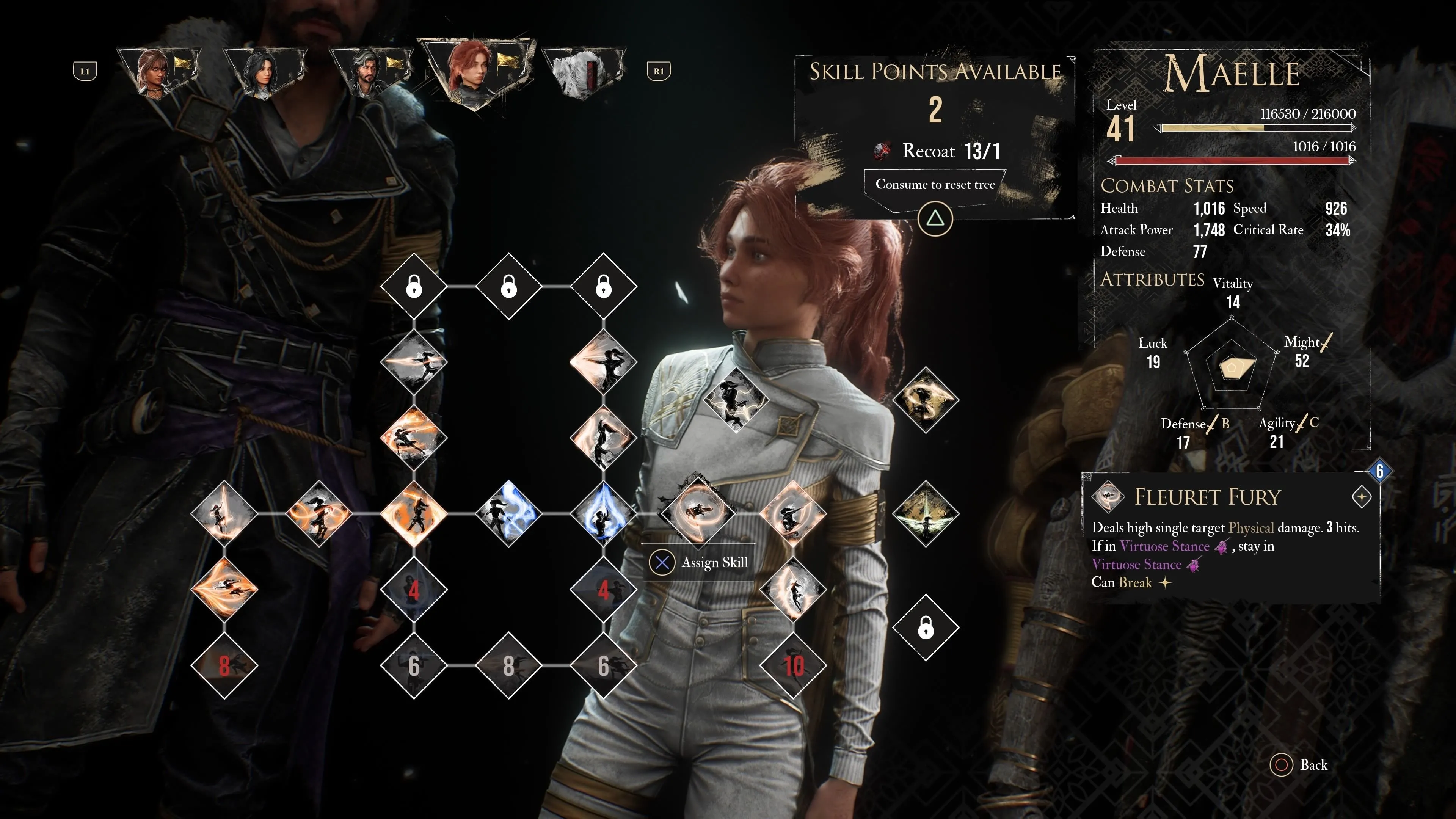 Hình ảnh minh họa kỹ năng Fleuret Fury của Maelle trong game Clair Obscur Expedition 33