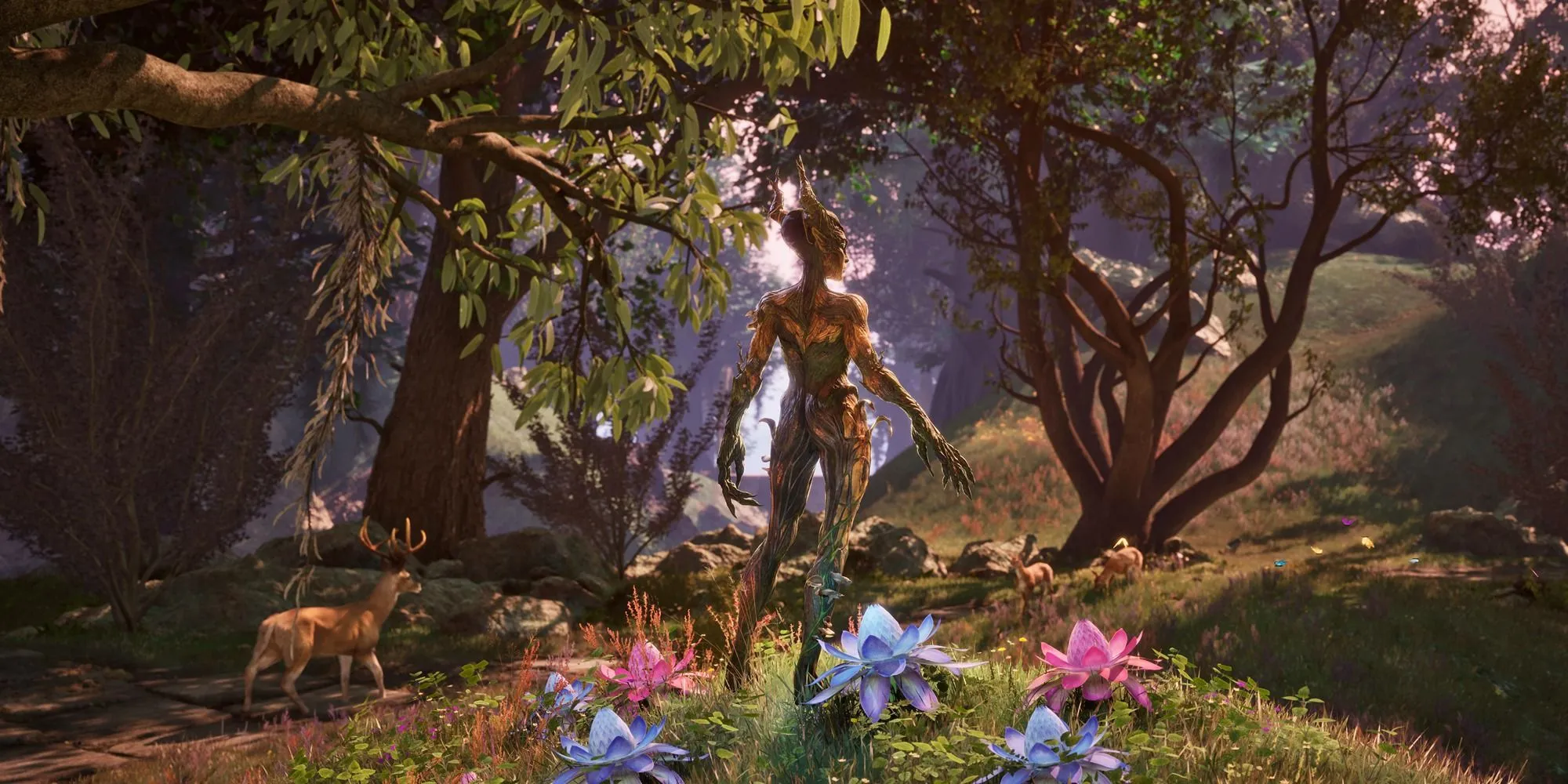 Hình ảnh một NPC trong khu rừng của Oblivion Remastered