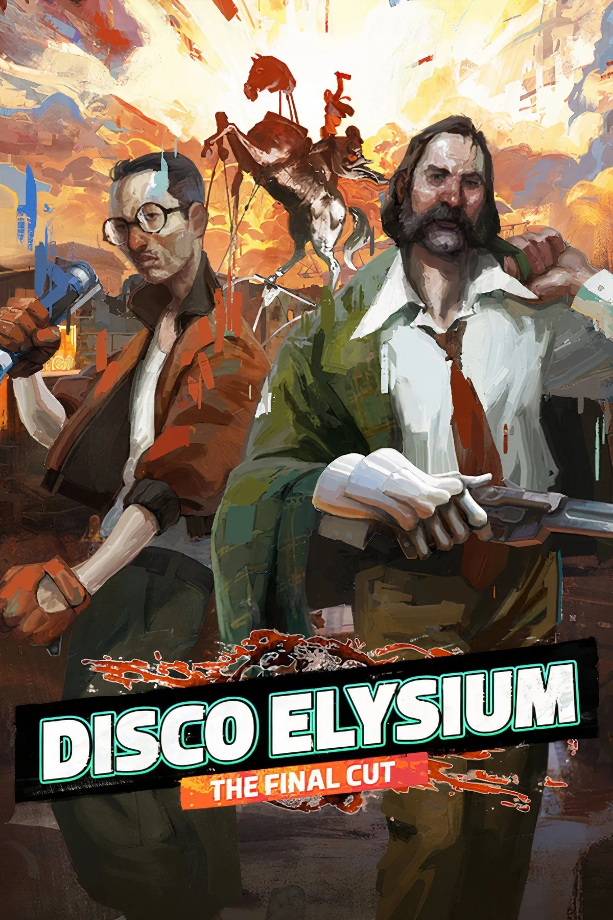 Hình ảnh nghệ thuật tổng hợp các nhân vật và bối cảnh trong Disco Elysium