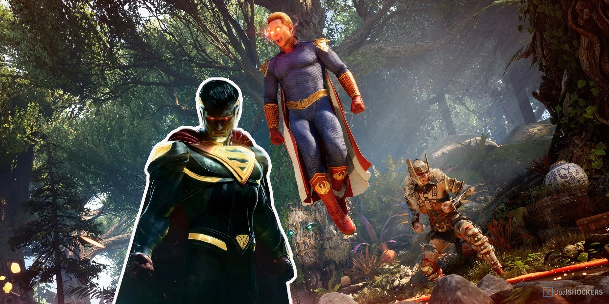 Homelander trong Mortal Kombat 1 với ngoại hình quen thuộc, tương phản với skin Rainbow Six Siege