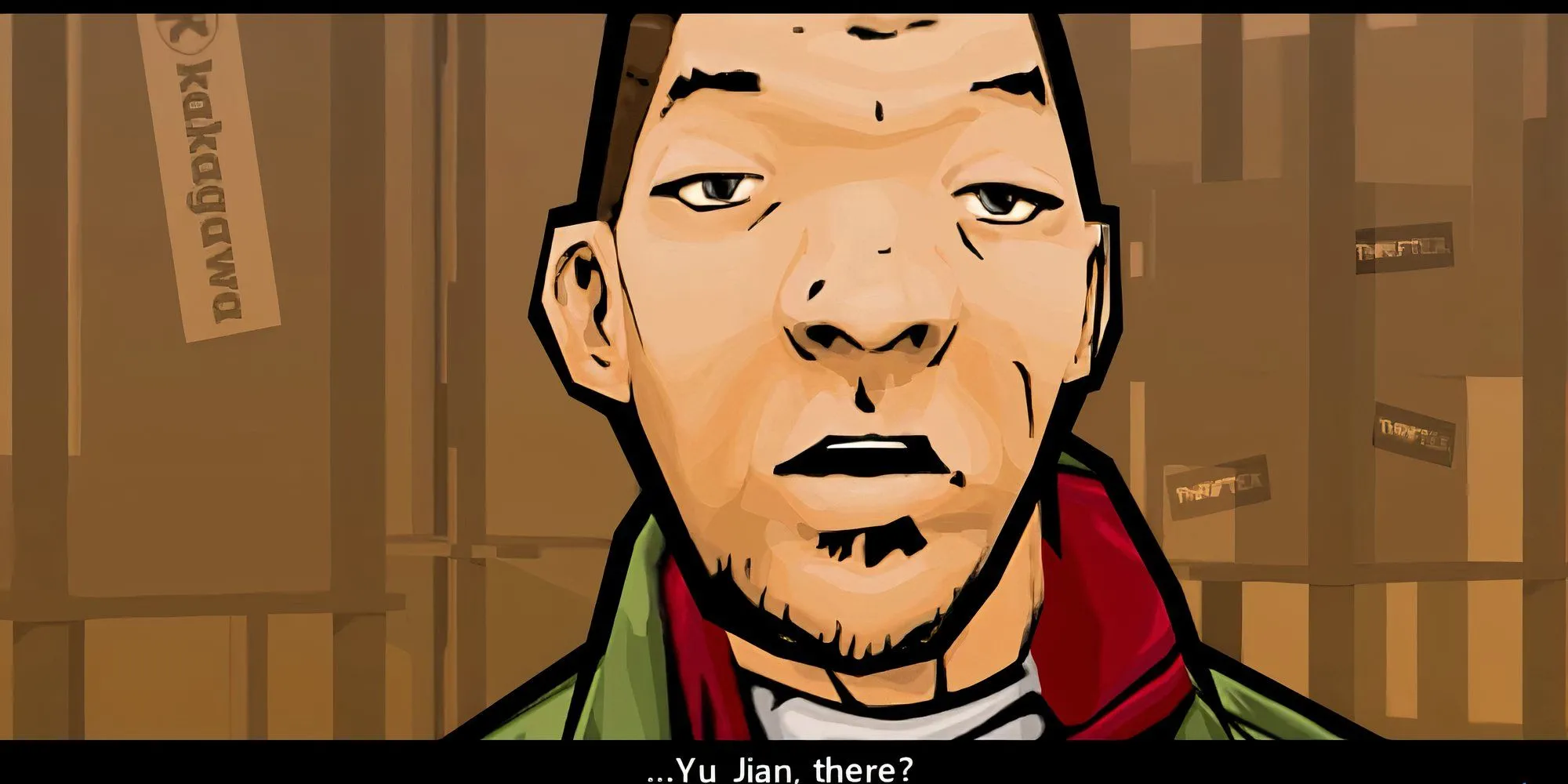 Huang Lee đàm phán với nhân vật khác trong cảnh cắt của GTA Chinatown Wars