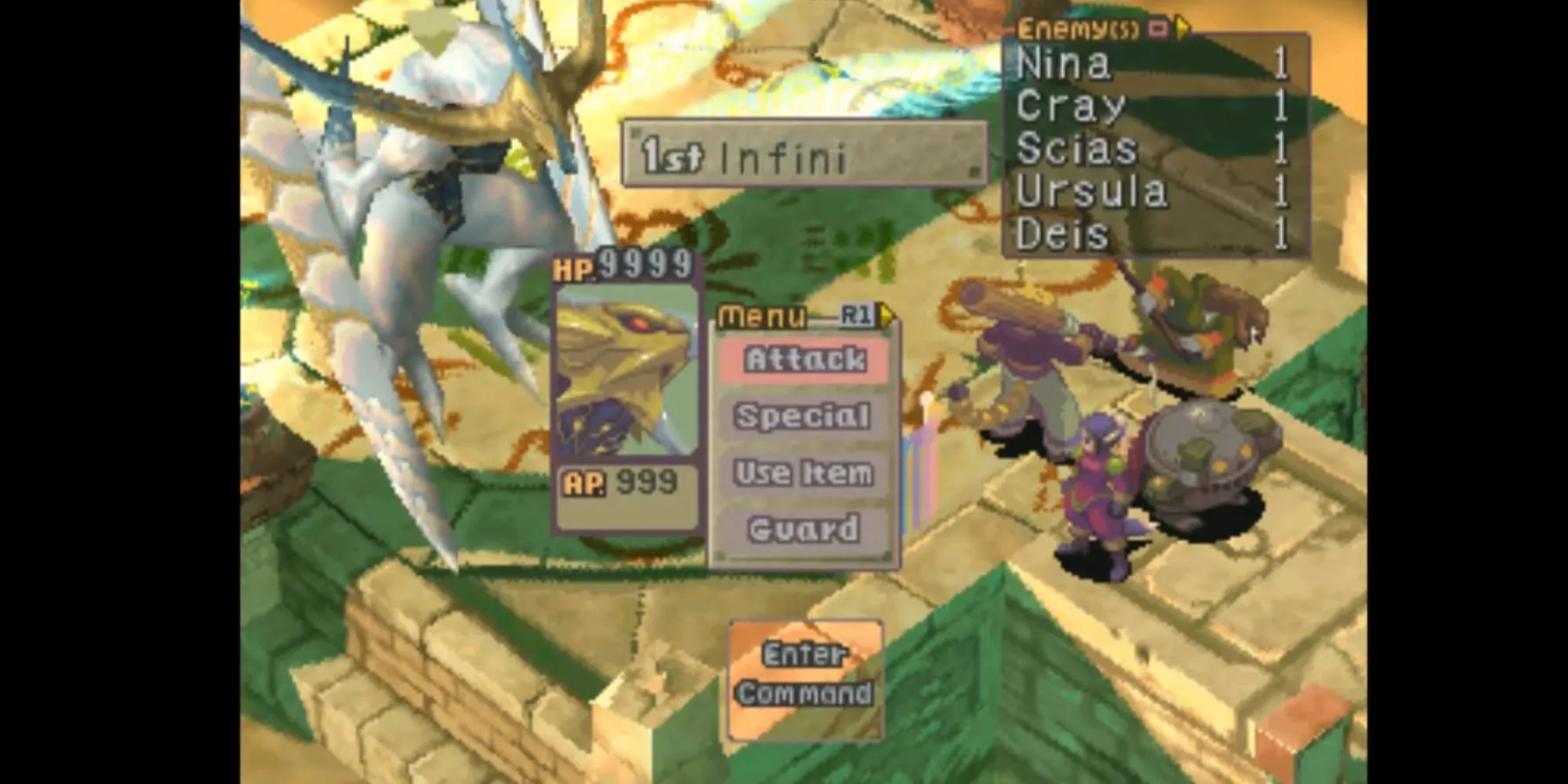 Infini trong Breath of Fire IV với hình dạng rồng tối thượng