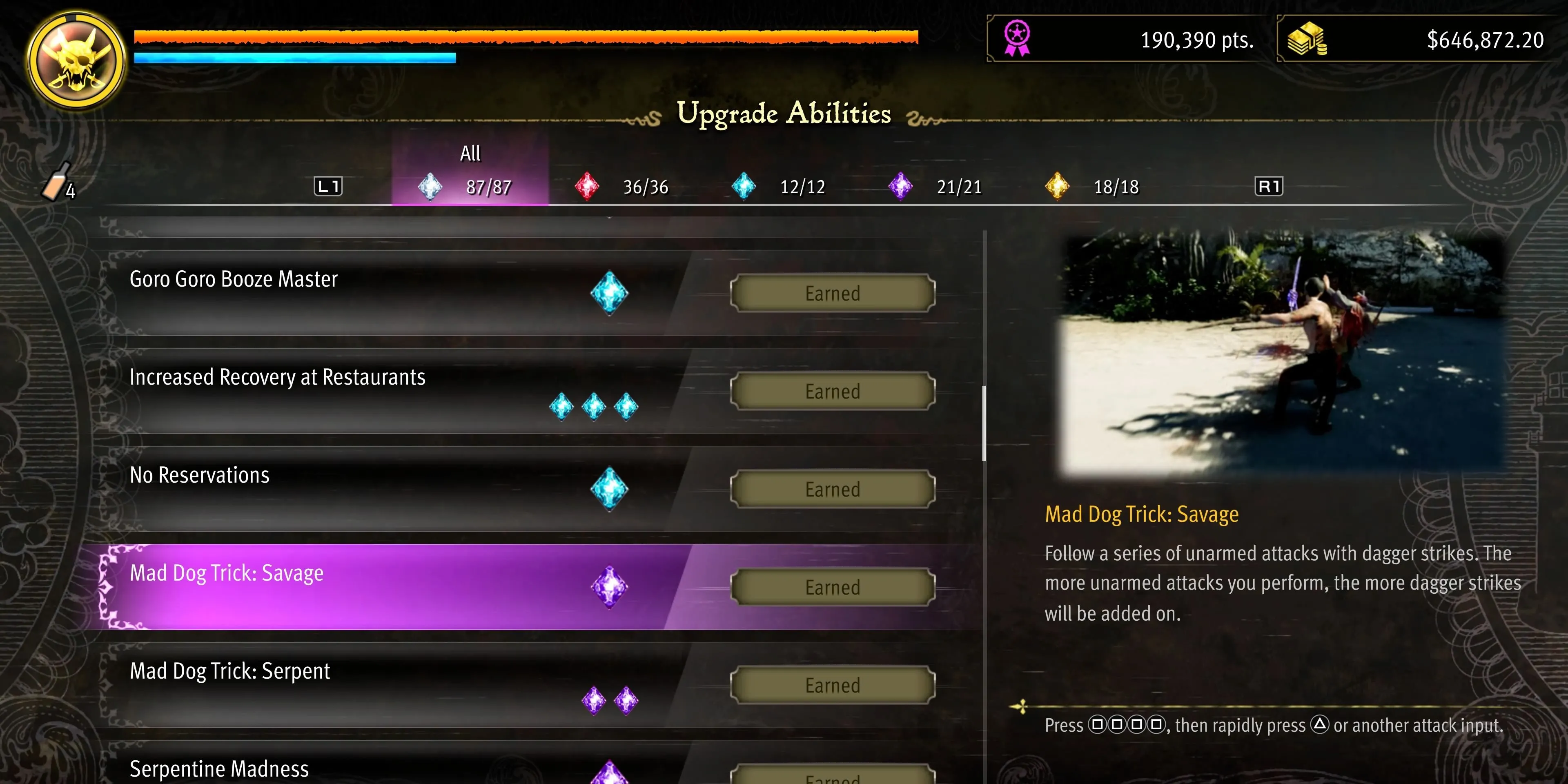 Kỹ năng Mad Dog Trick Savage Majima tấn công liên hoàn cực mạnh