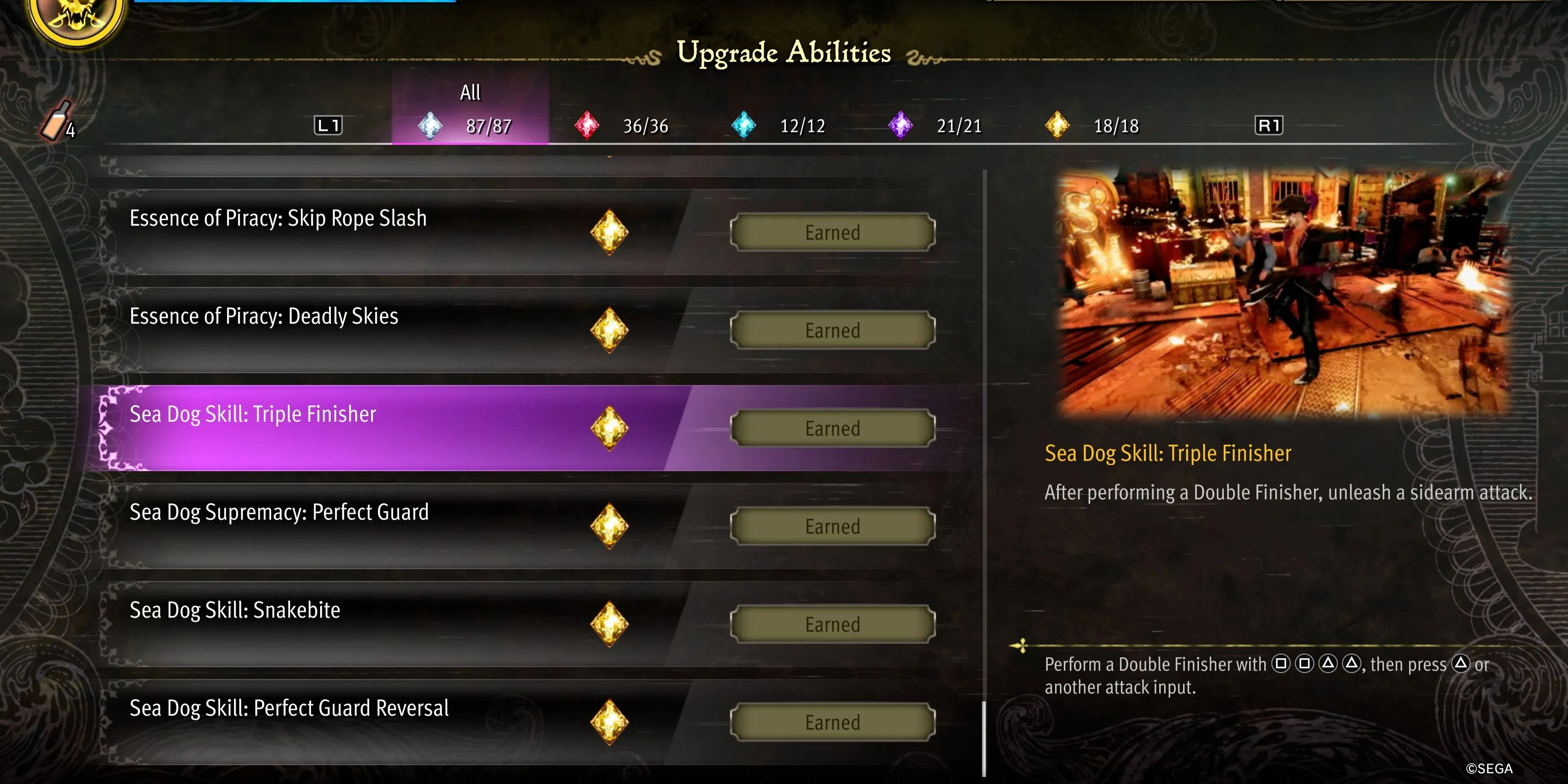 Kỹ năng Triple Finisher Sea Dog Majima tung đòn kết liễu