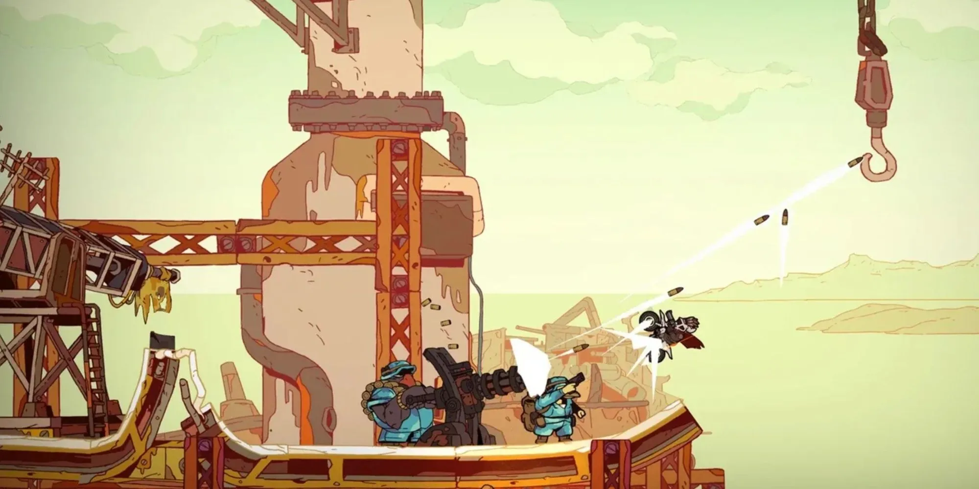 Laika Aged Through Blood, game motorvania với nhân vật chính là sói điều khiển mô tô, tránh né đạn giữa bối cảnh hậu tận thế