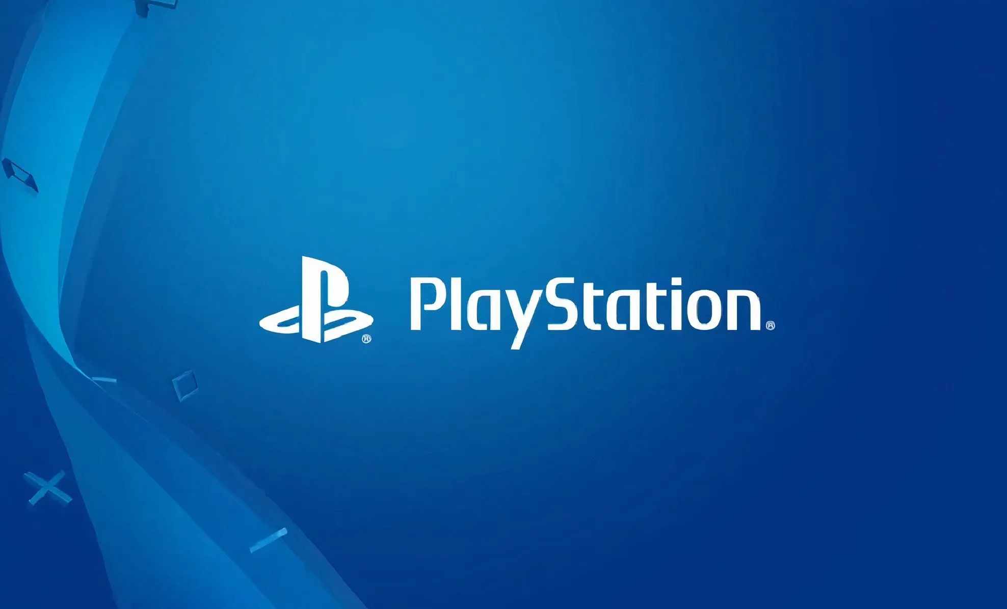 Logo PlayStation trên nền xanh dương