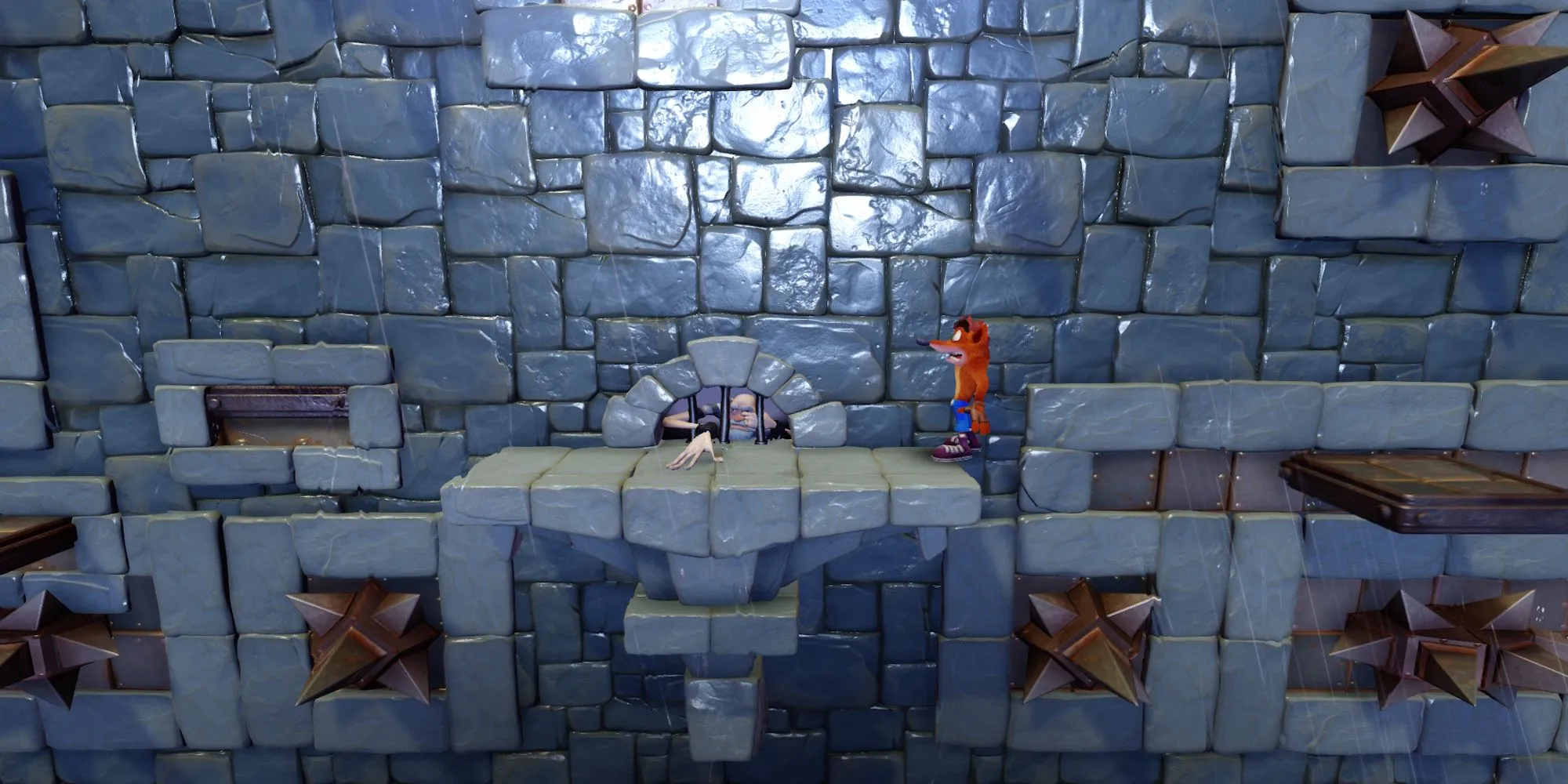 Màn chơi Slippery Climb khó nhằn trong game Crash Bandicoot trên PS1