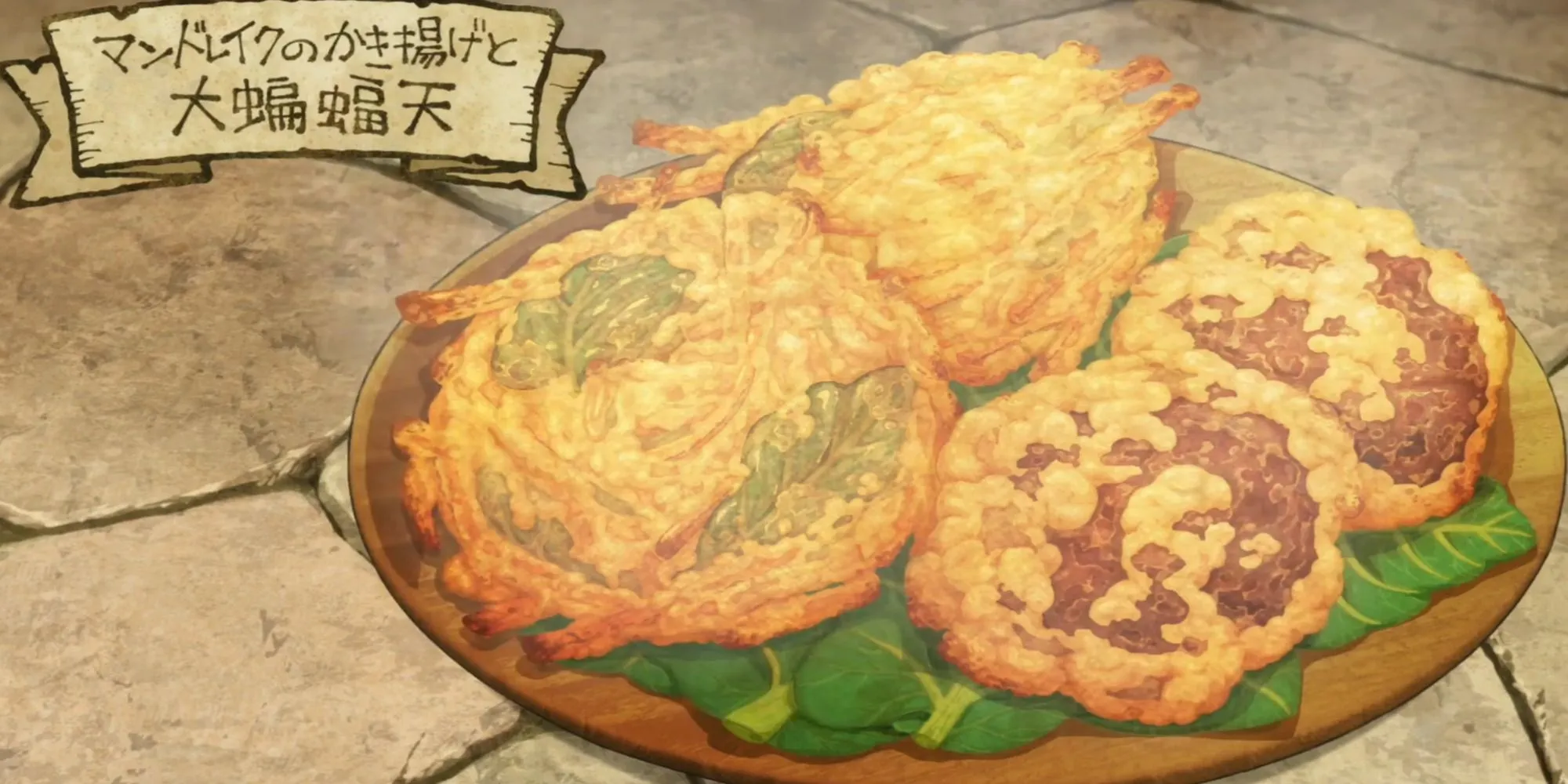 Mandrake Kakiage và Tempura Dơi Khổng Lồ - thành quả teamwork trong Dungeon Meshi