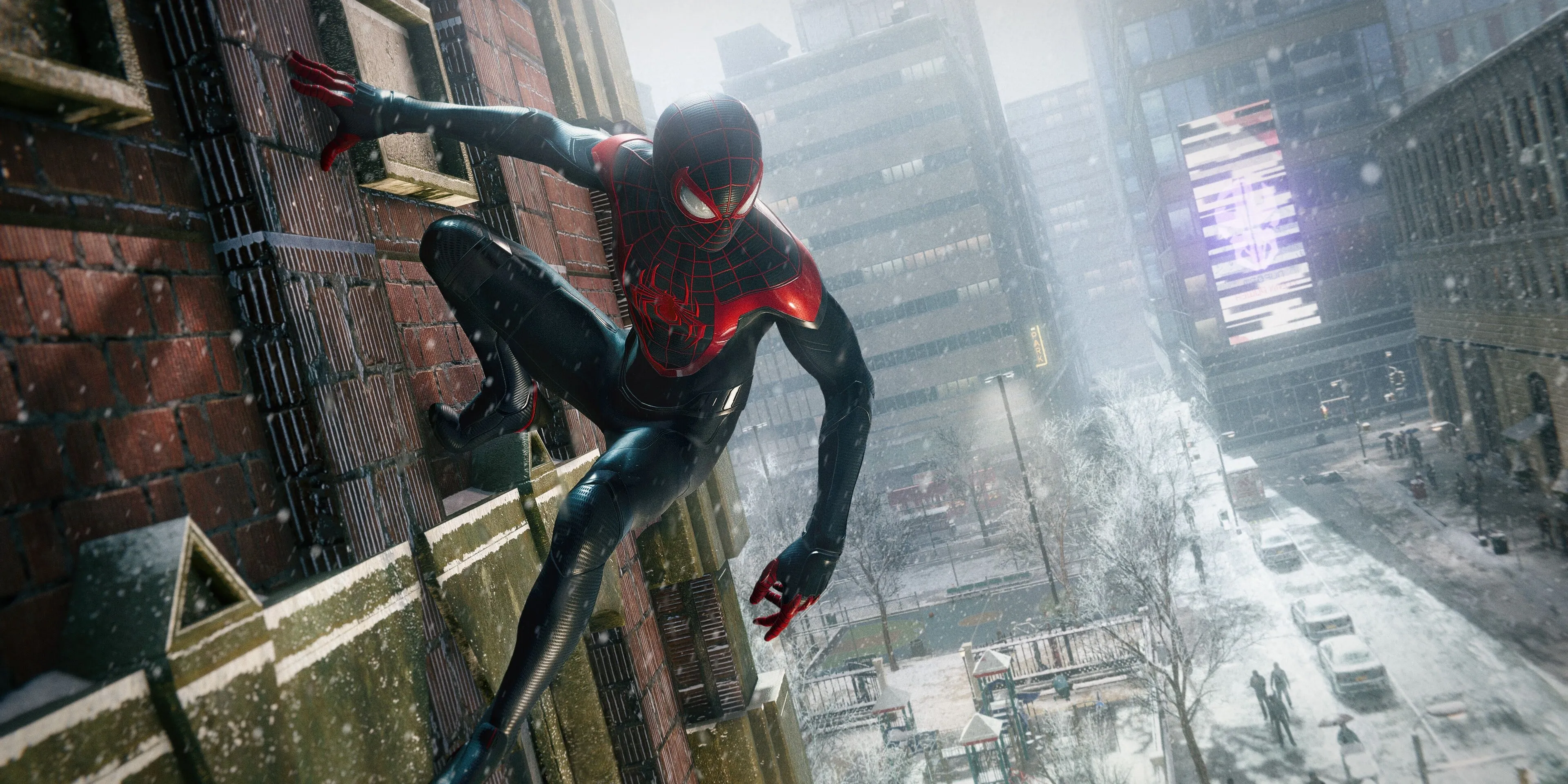 Miles Morales đu tơ trên tòa nhà cao tầng giữa lòng New York