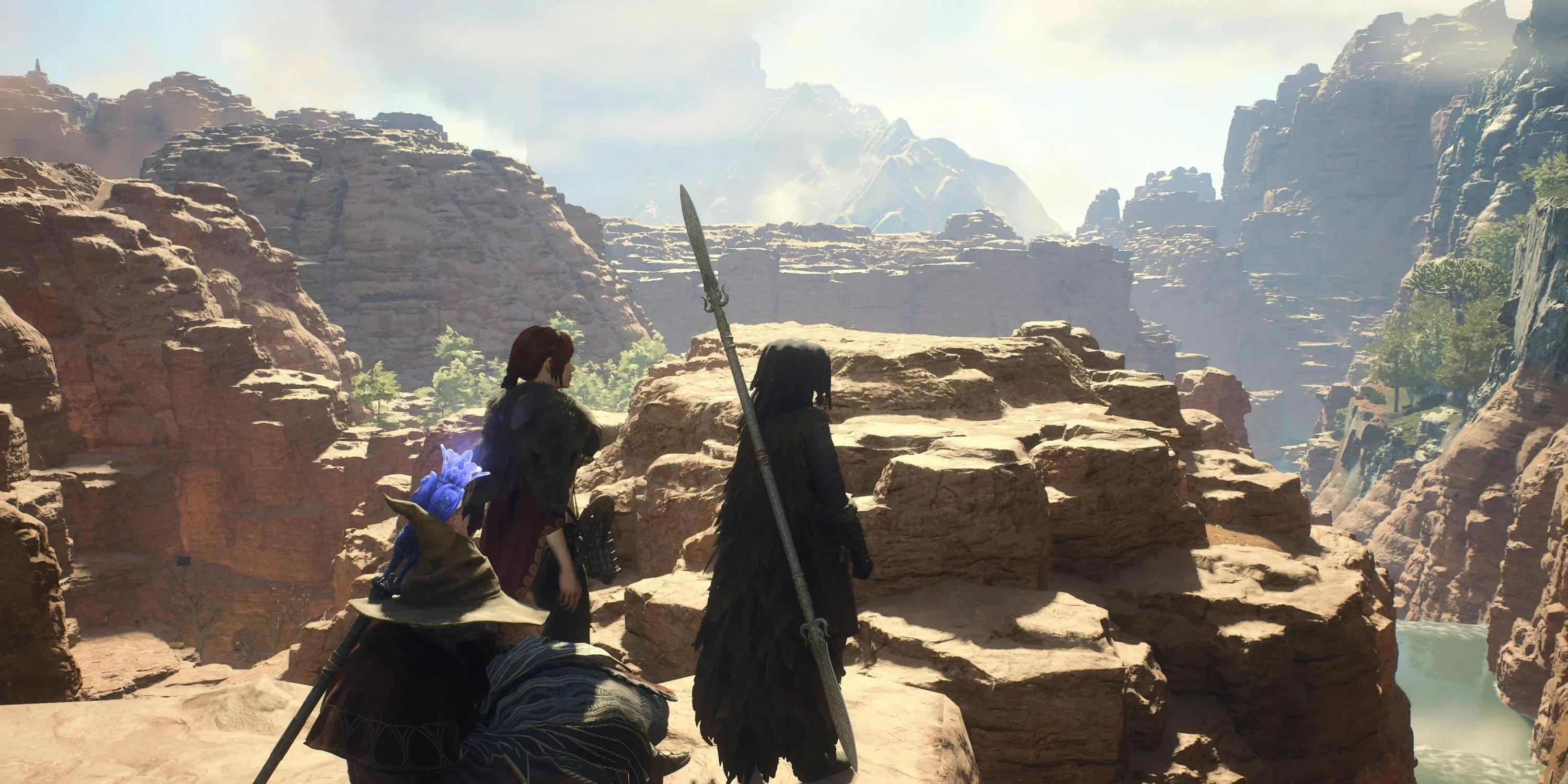 Một con rồng hùng vĩ trong khung cảnh rộng lớn của Battahl trong Dragon's Dogma 2