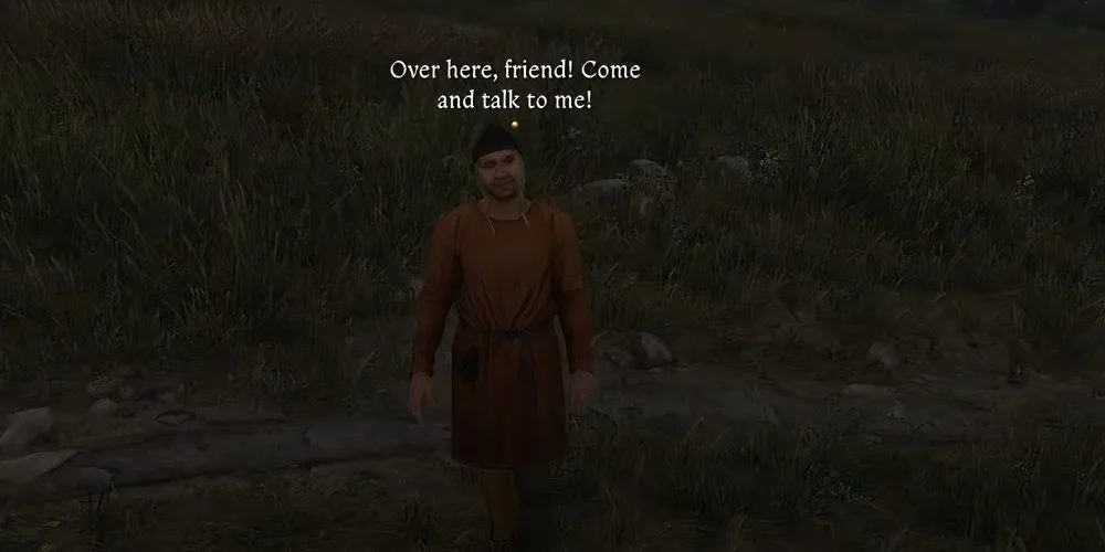 Một người đưa tin của Hội Đạo Chích chặn đường Henry trong Kingdom Come Deliverance 2