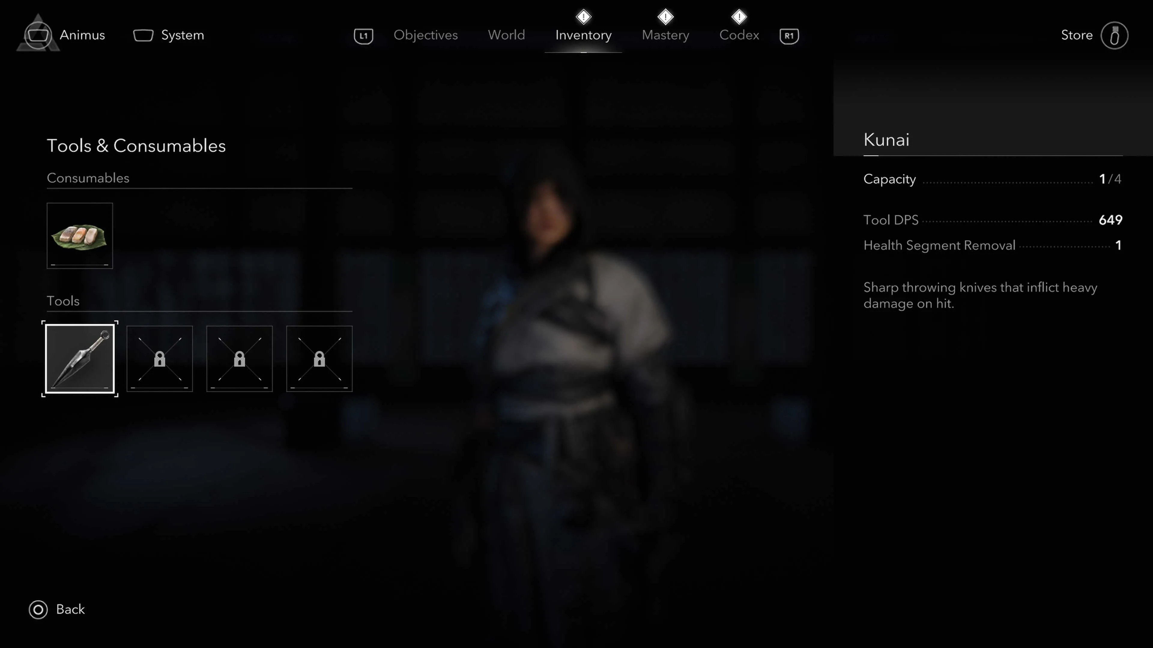Naoe sử dụng kunai để ám sát từ xa một cách lén lút trong Assassin's Creed Shadows