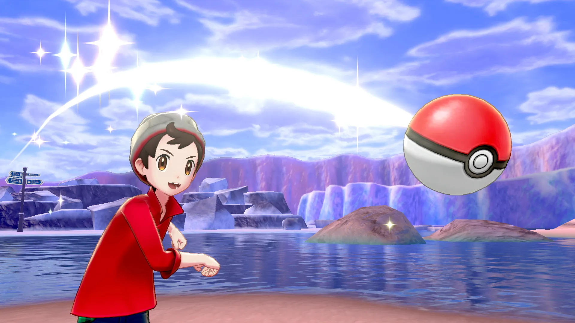 Người chơi bắt Pokemon trong Khu vực hoang dã Wild Area của Pokemon Sword và Shield trên Nintendo Switch