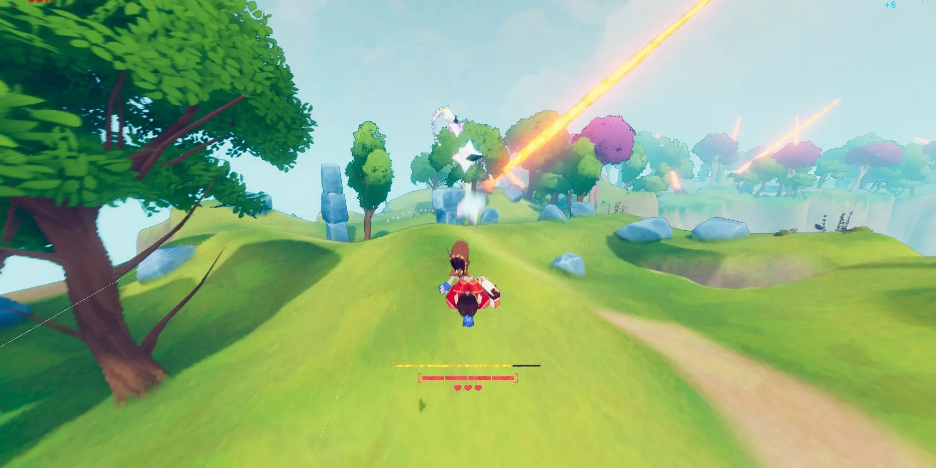 Người chơi trượt dốc tốc độ cao trong thế giới của game Haste.
