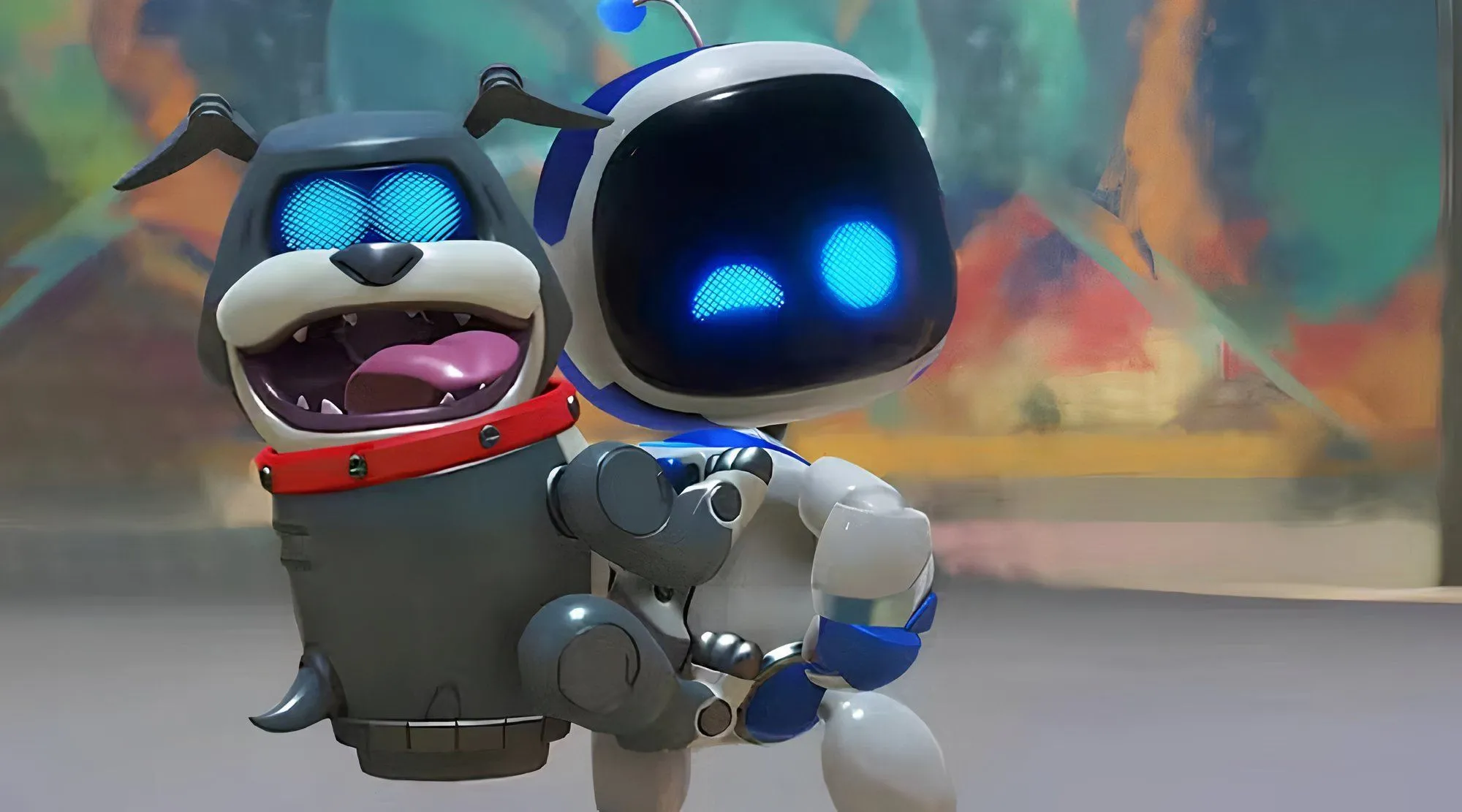 Nhân vật Astro Bot đáng yêu trong một khung cảnh tươi sáng của game, đại diện cho chất lượng vượt trội.