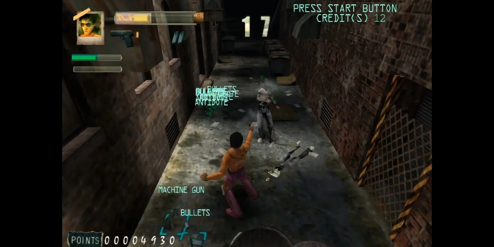 Nhân vật bắn zombie trong game hành động Zombie Revenge