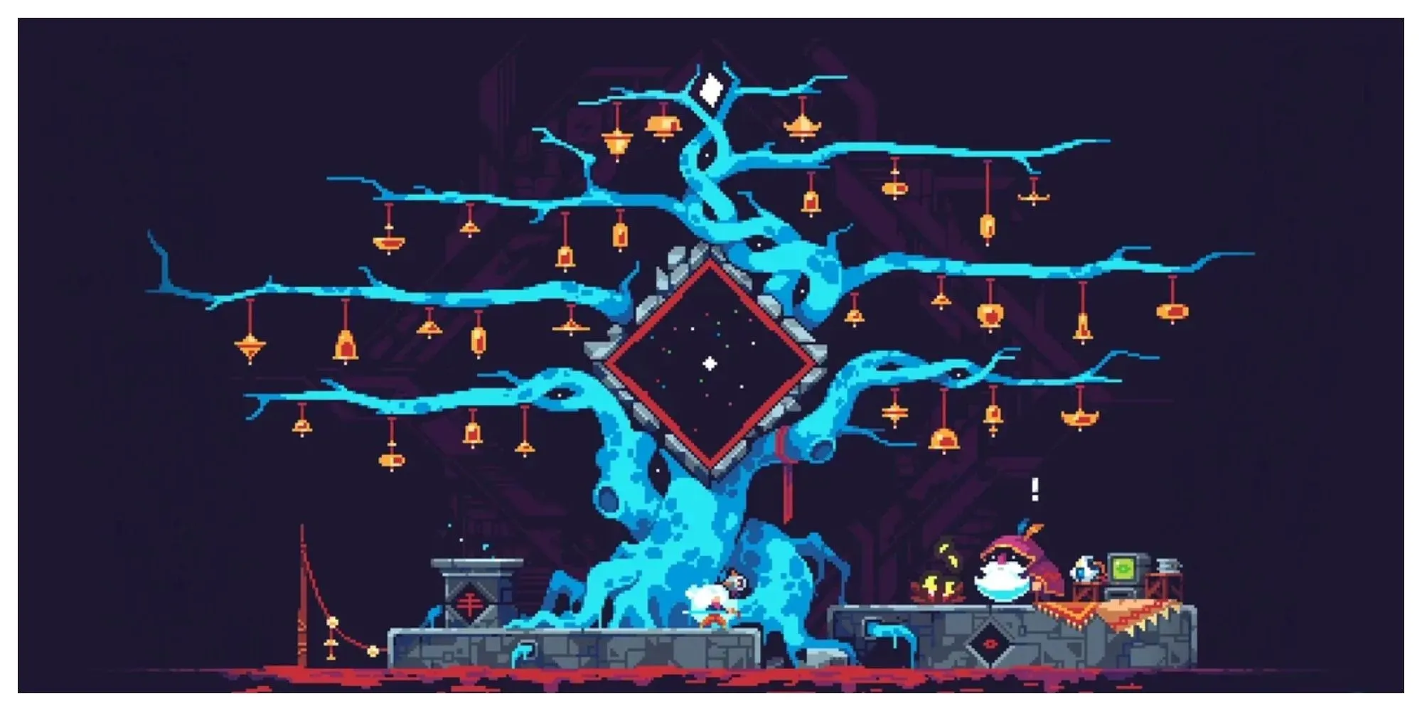Nhân vật chính Kyhra chiến đấu trong ScourgeBringer, game rogue-platformer với nhịp độ nhanh