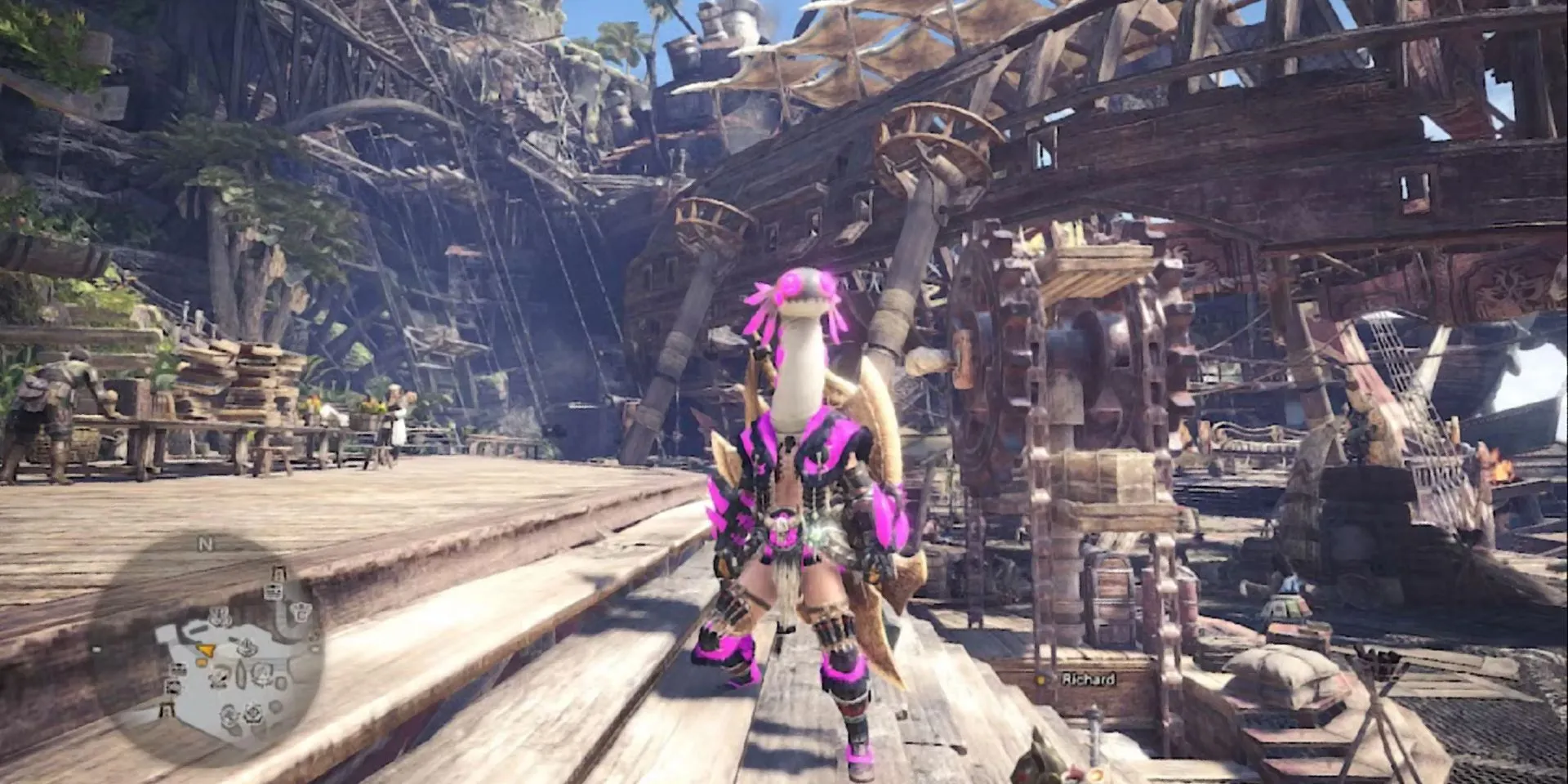 Nhân vật đeo Mũ Wiggler Helmet trong Monster Hunter World, trang phục đầu độc đáo