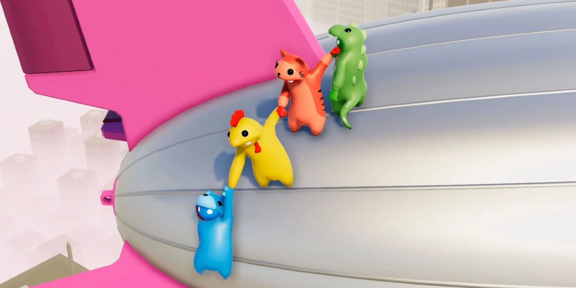 Nhân vật Gang Beasts đang cố bám trụ trong trận chiến hỗn loạn