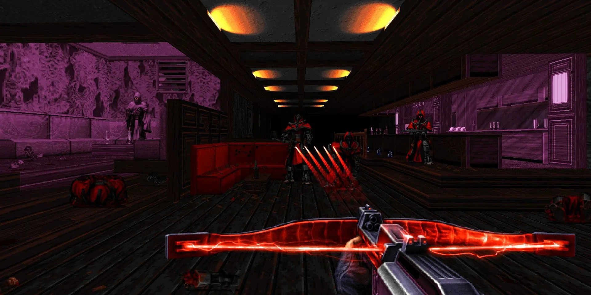 Nhân vật nữ chính sử dụng Ion Bow trong game Ion Fury