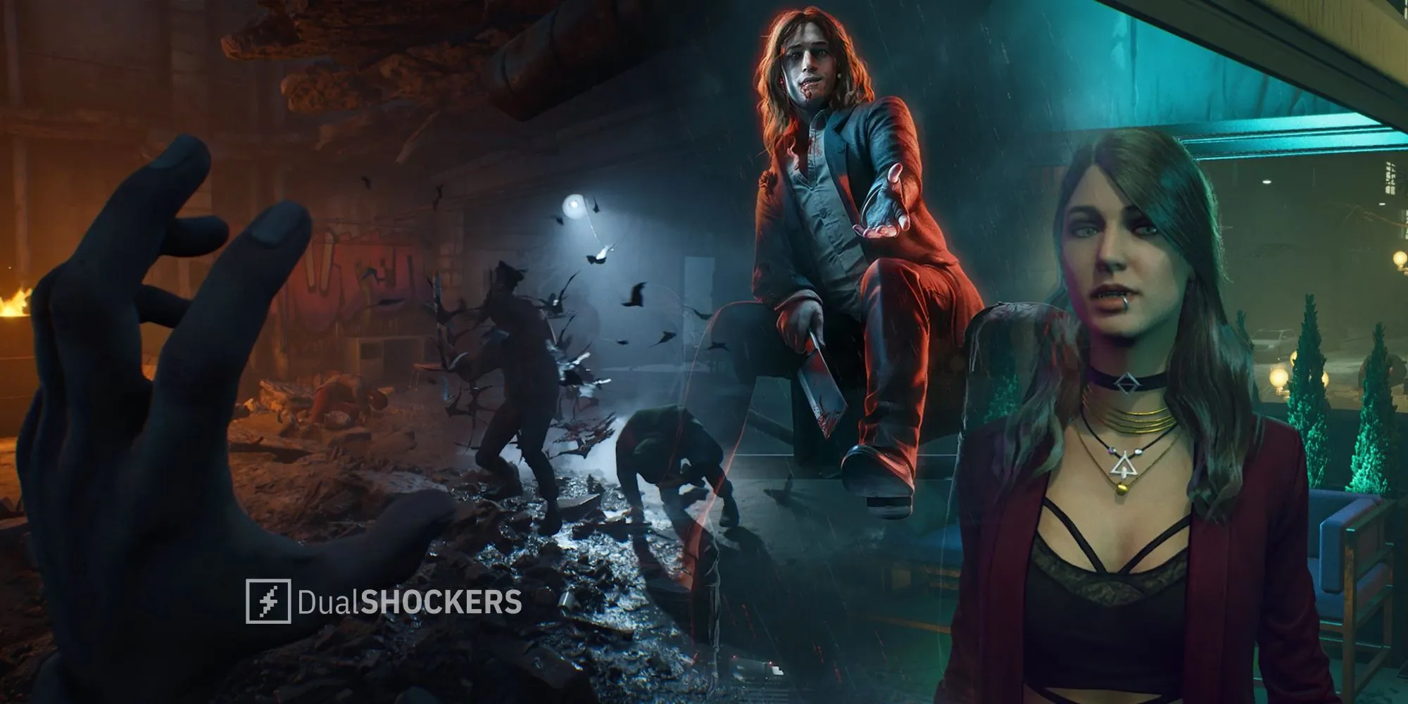 Nhân vật Phyre và bối cảnh thành phố Seattle về đêm trong Vampire: The Masquerade - Bloodlines 2