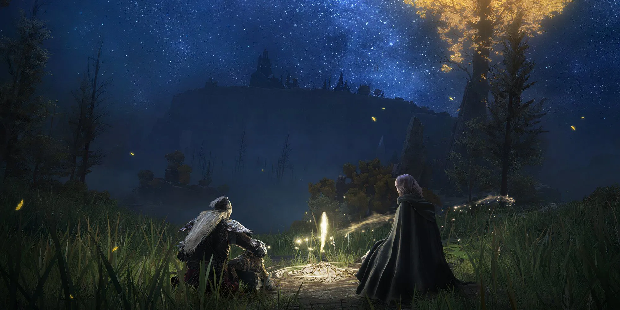 Elden Ring Tarnished Edition & DLC: Tin vui cho game thủ PC/Console và Nintendo Switch 2 1 Nhân vật Tarnished cùng Melina tại Điểm Ân Điển (Site of Grace) trong Elden Ring
