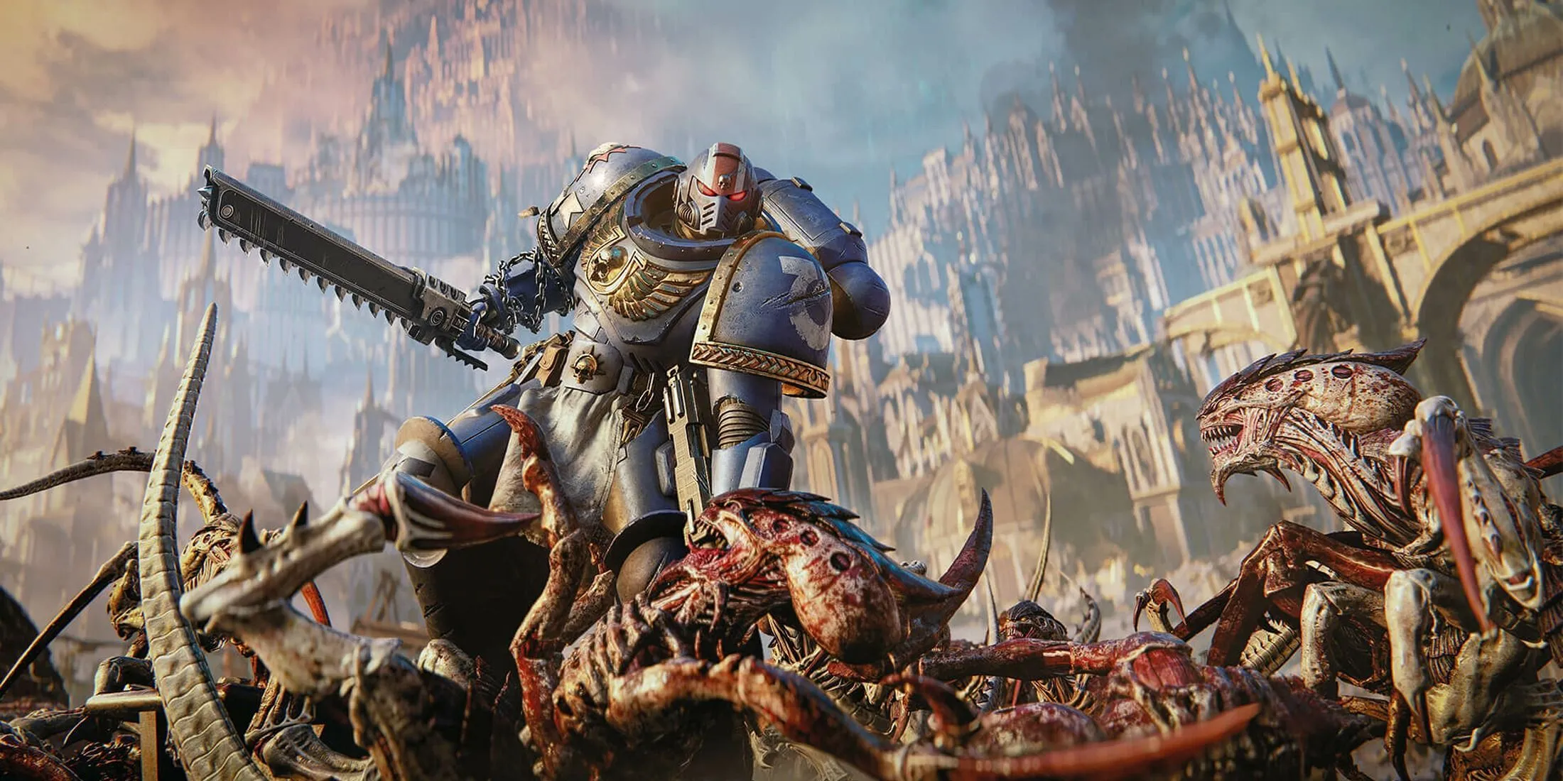 Space Marine 3 Chính Thức Được Phát Triển: Thông Tin Mới Nhất 1 Nhân vật Titus chiến đấu chống lại bầy Tyranid hung hãn trong Space Marine