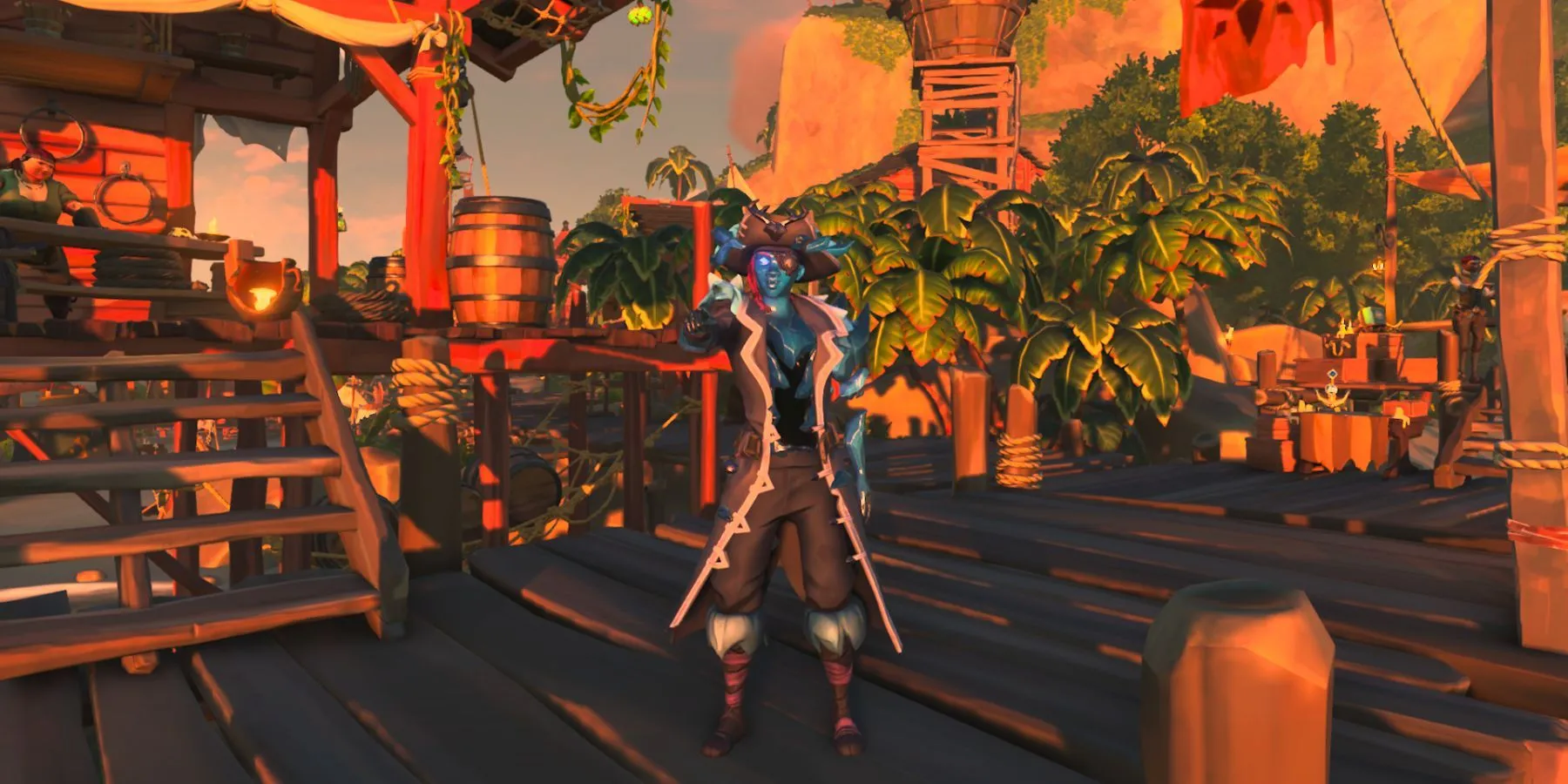 Nhân vật trong Sea of Thieves với bộ trang phục Creeping Cold