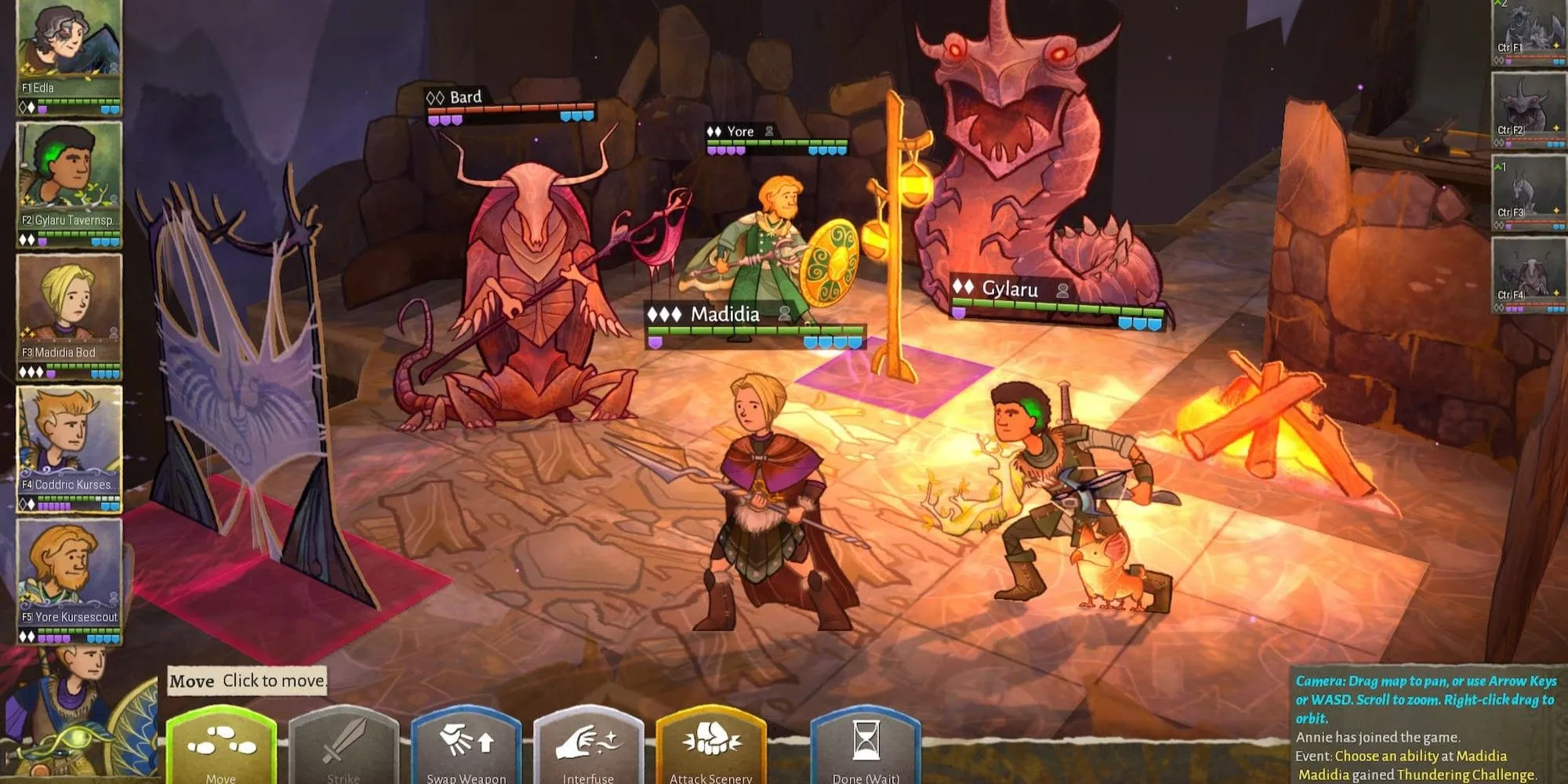 Nhóm anh hùng chiến đấu với quái vật trong Wildermyth