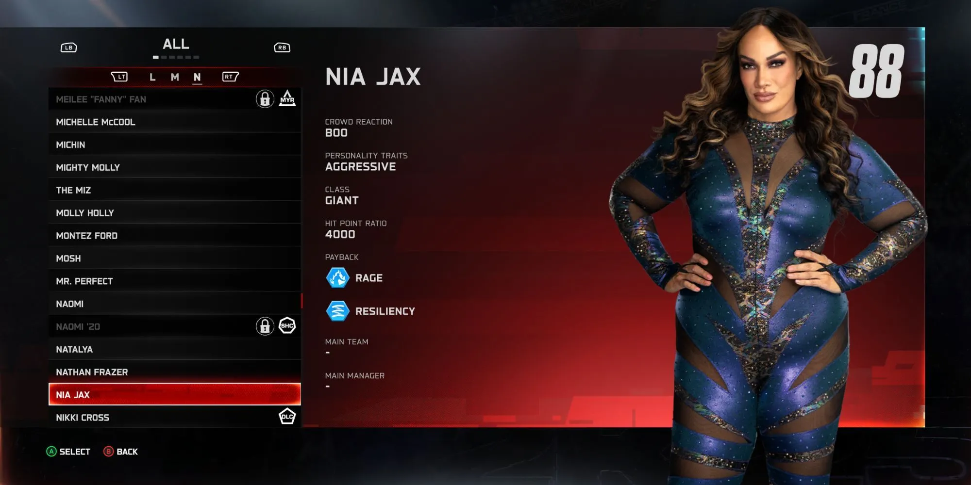 Nia Jax thể hiện sức mạnh của phong cách The Giant trong game WWE 2K25