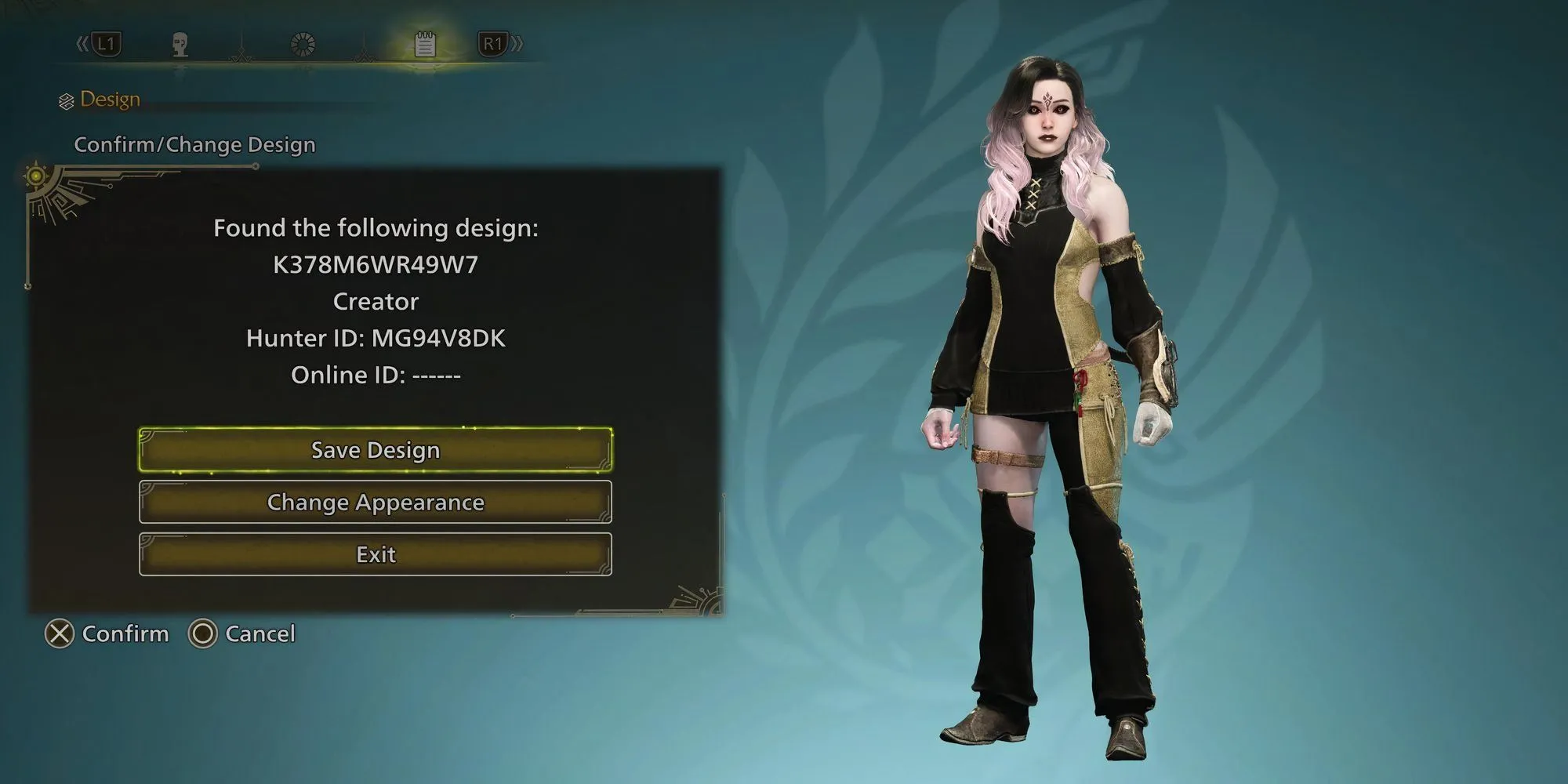 Nữ thợ săn Hifumi trong Monster Hunter Wilds với mái tóc hồng đen ấn tượng và họa tiết trên trán