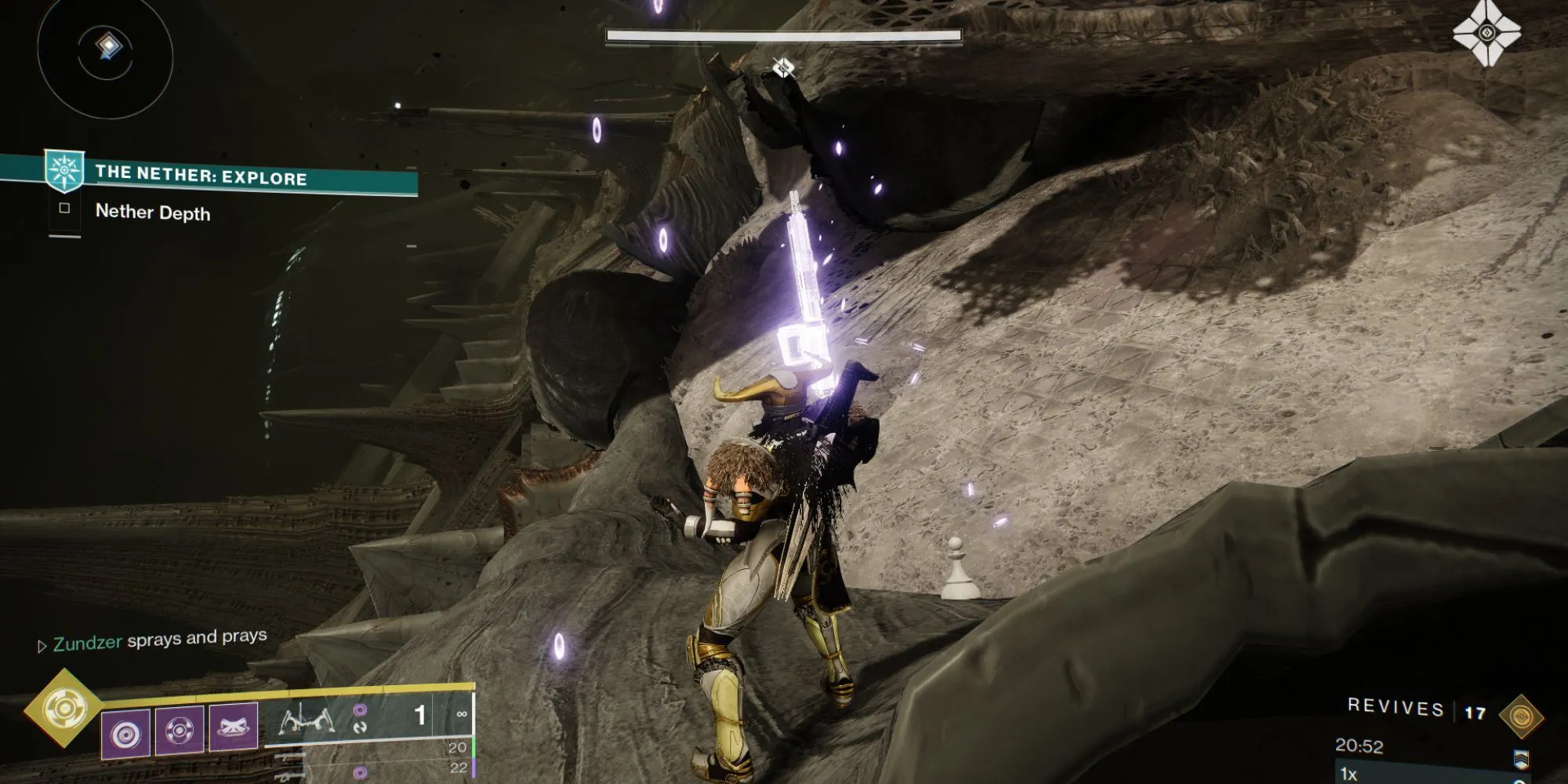 Quân cờ ẩn trên vỏ tàu Dreadnaught bong tróc ngay gần điểm spawn tại Trenchway The Nether Destiny 2