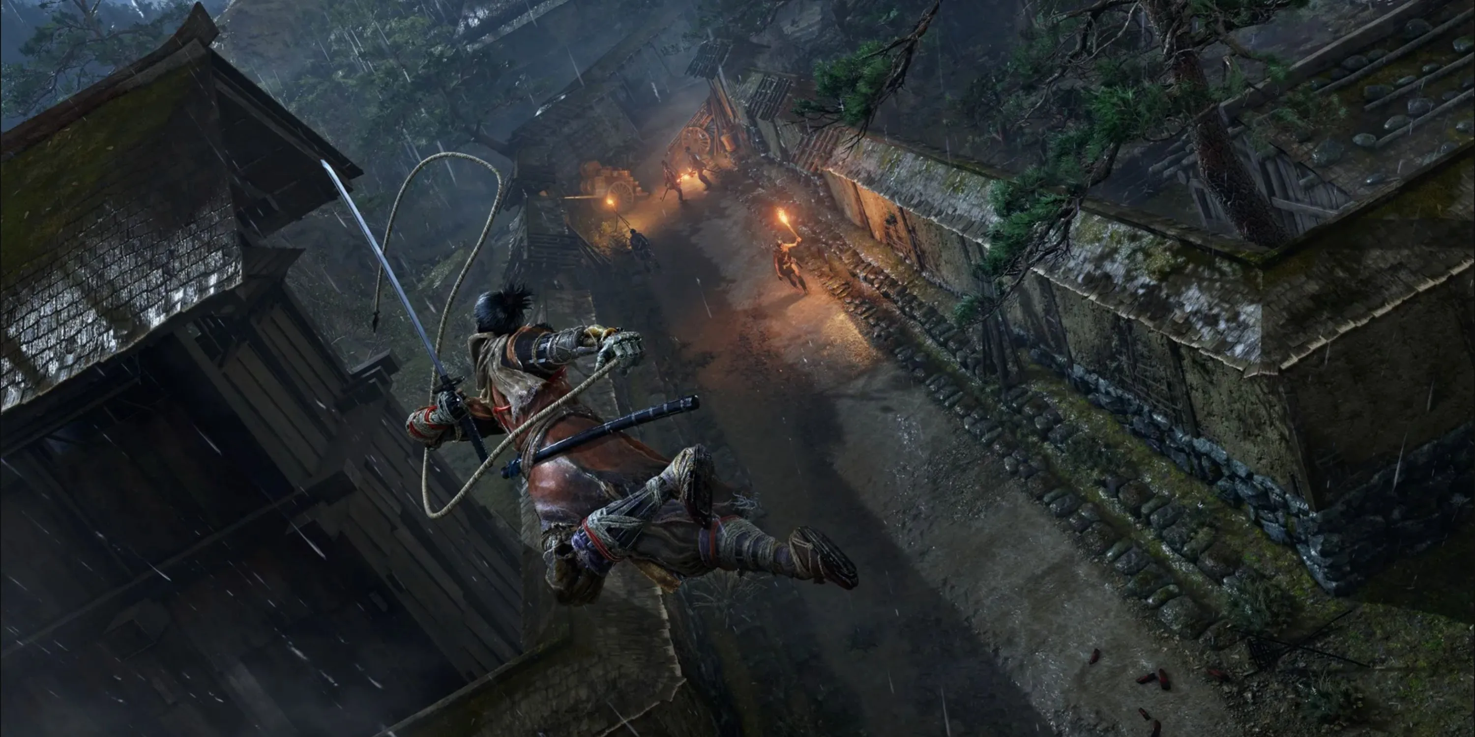 Sekiro, nhân vật chính của Sekiro: Shadows Die Twice, sử dụng cánh tay giả Prosthetic để bắn móc neo di chuyển.