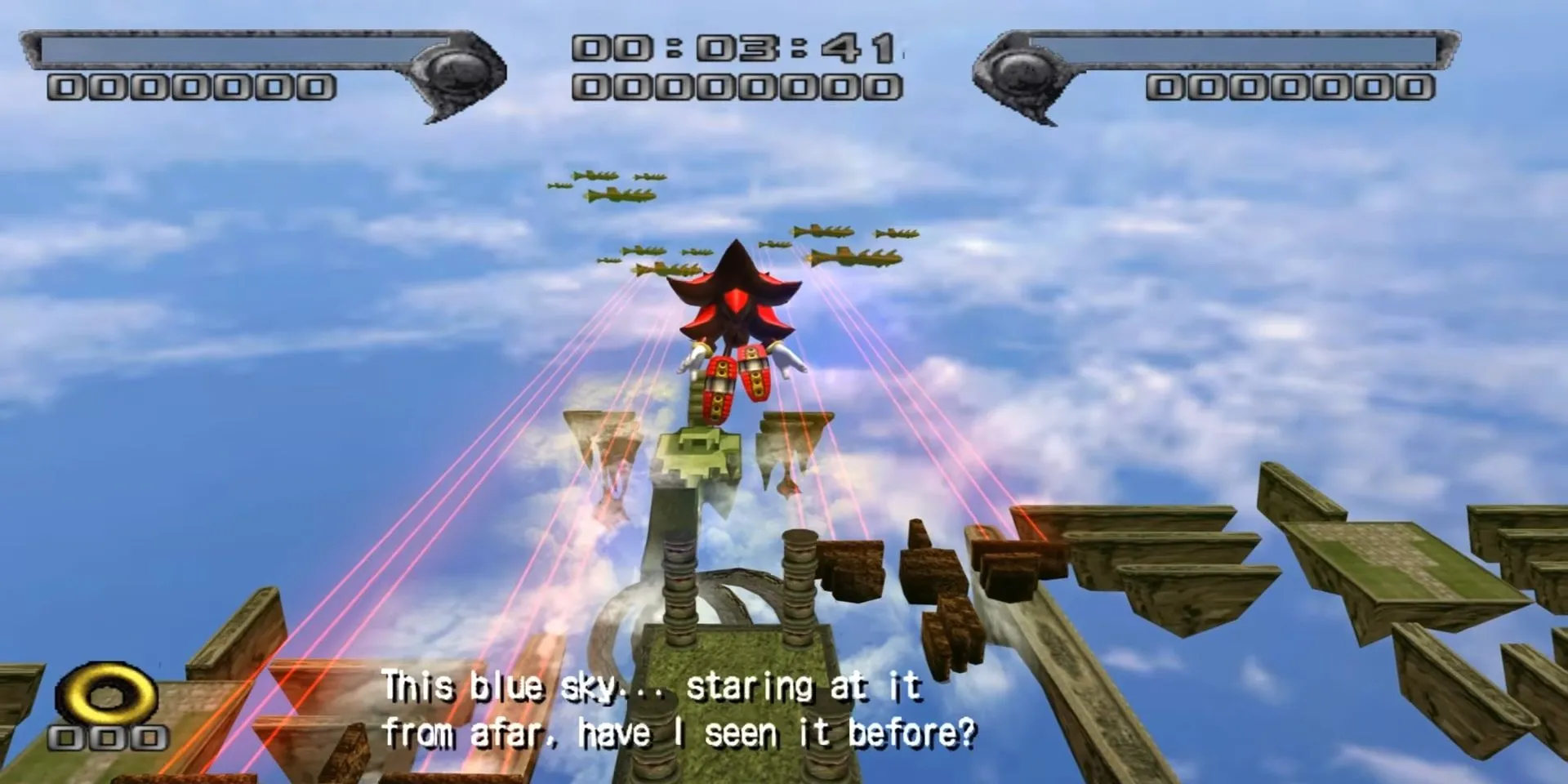 Shadow ở khu vực đầu của Sky Troops trong Shadow The Hedgehog