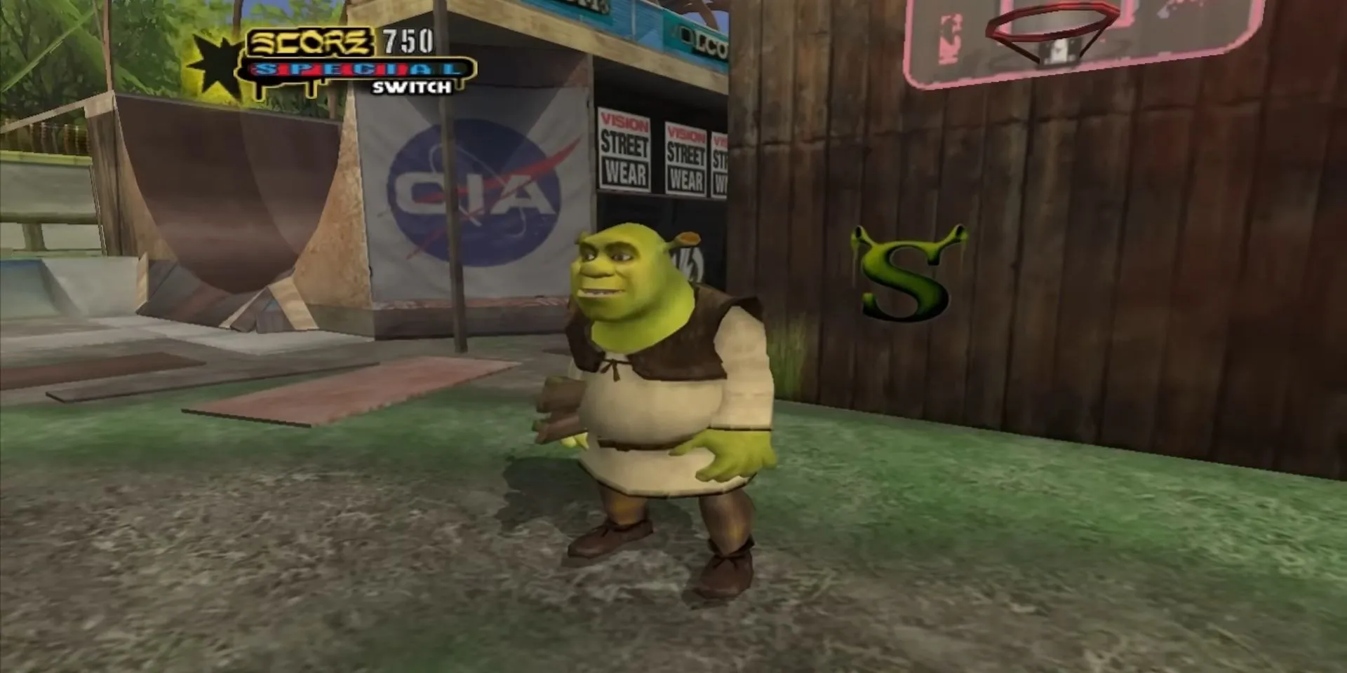 Shrek trượt ván tại Skatopia trong Tony Hawk's Underground 2