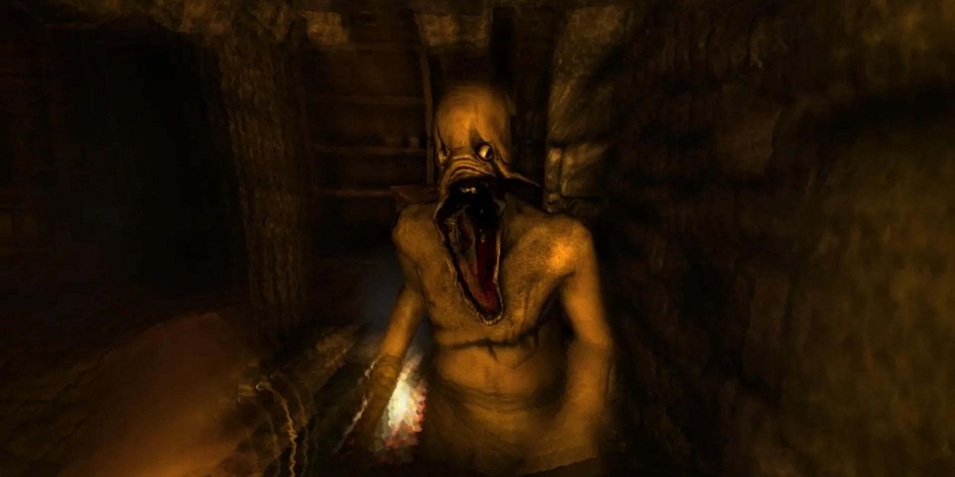Sinh vật Gatherer đáng sợ tấn công nhân vật Daniel trong Amnesia The Dark Descent