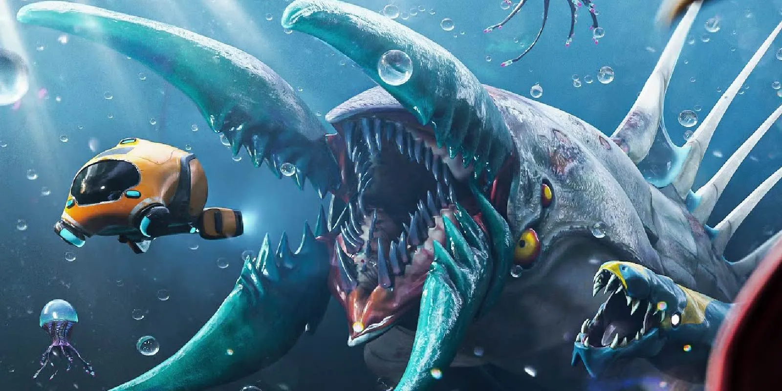 Sinh vật Leviathan khổng lồ tấn công tàu ngầm trong Subnautica Below Zero