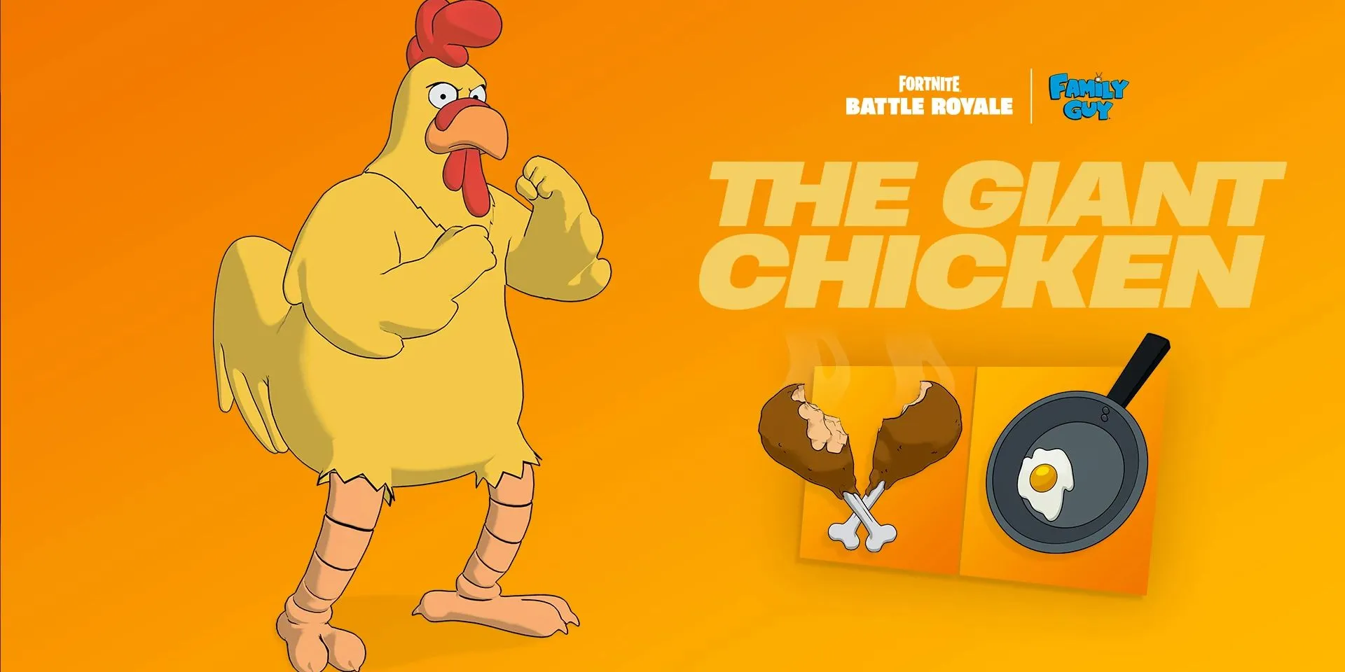 Skin Gà Khổng Lồ từ sự kiện Family Guy trong Fortnite, một trong những skin game có hitbox lớn