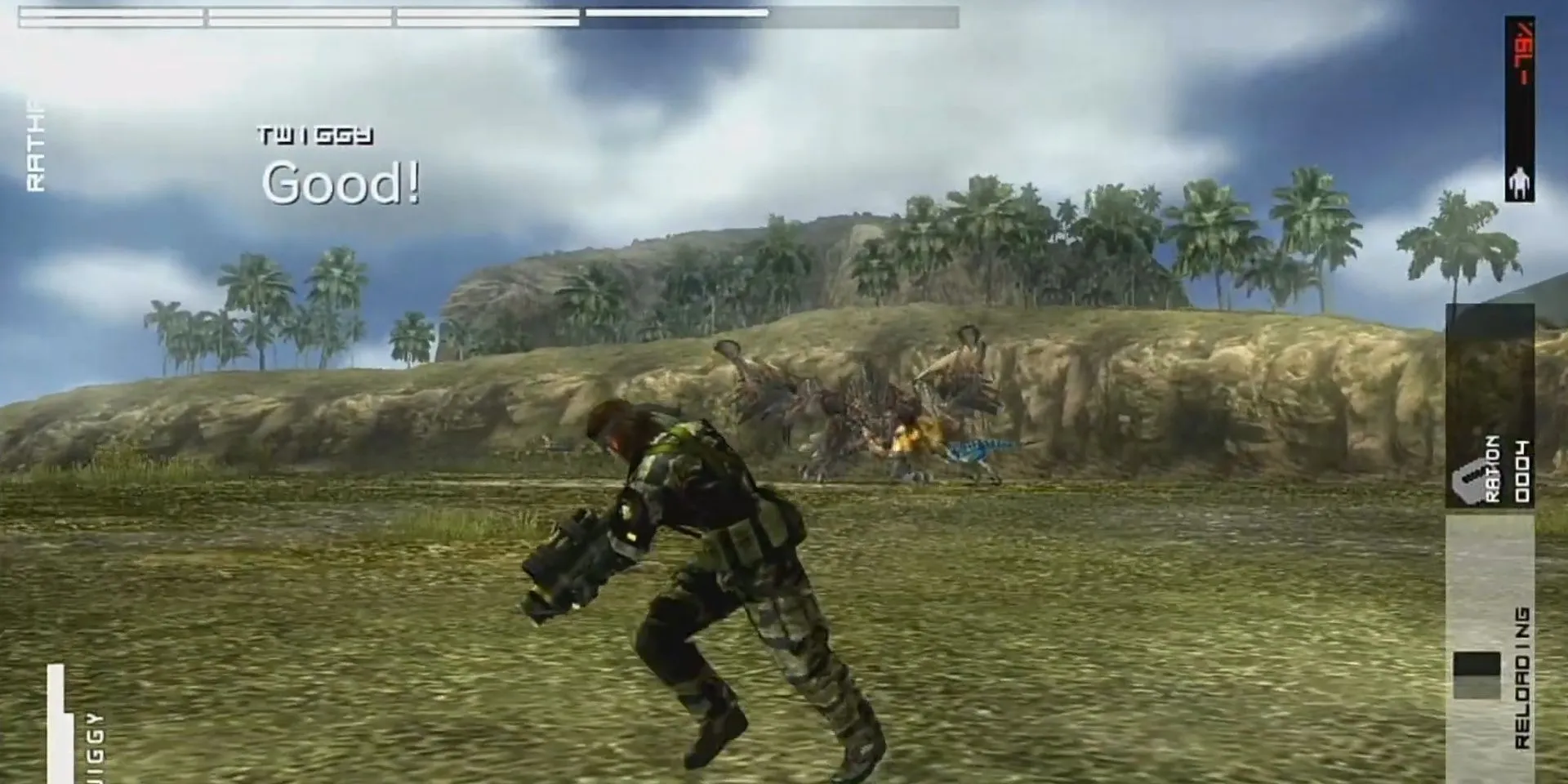 Snake đối đầu Rathalos trong Metal Gear Solid: Peace Walker