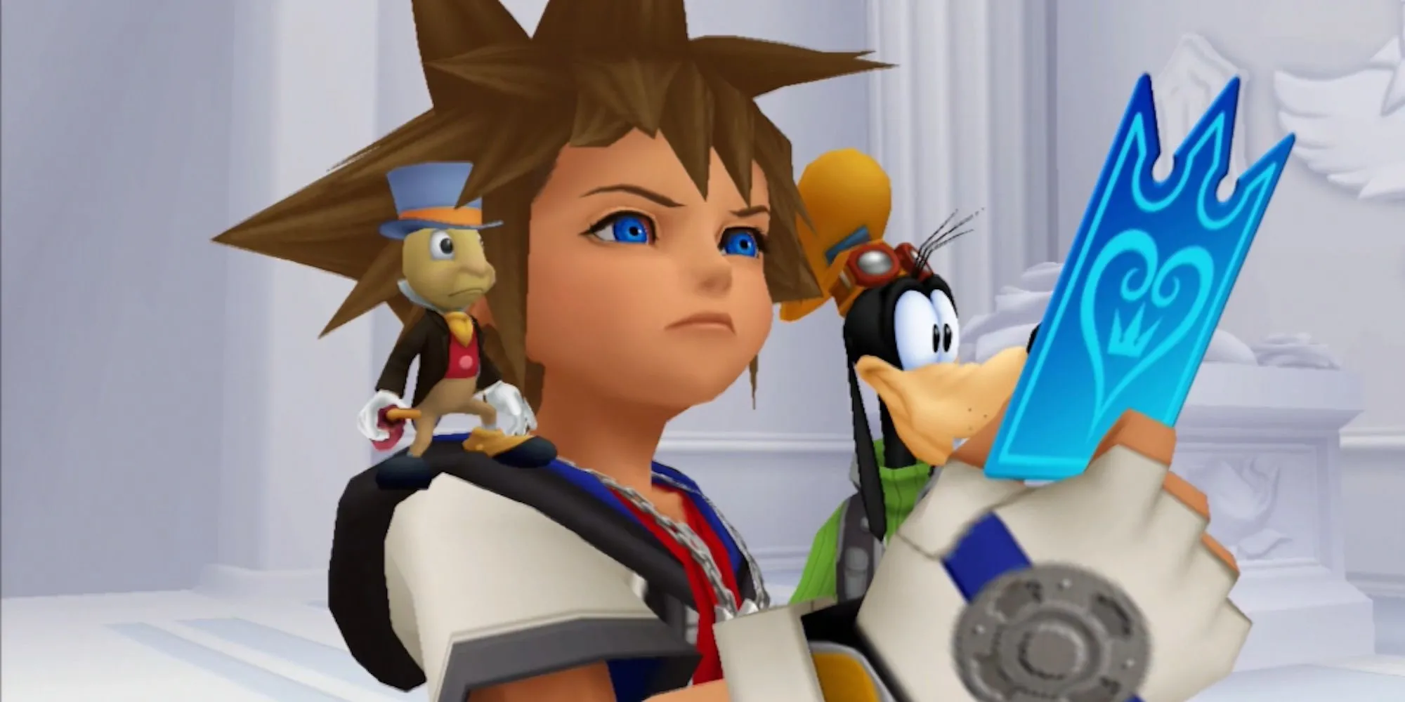 Sora cầm một thẻ bài (Kingdom Hearts Re:Chain of Memories - Phiên bản 3D)