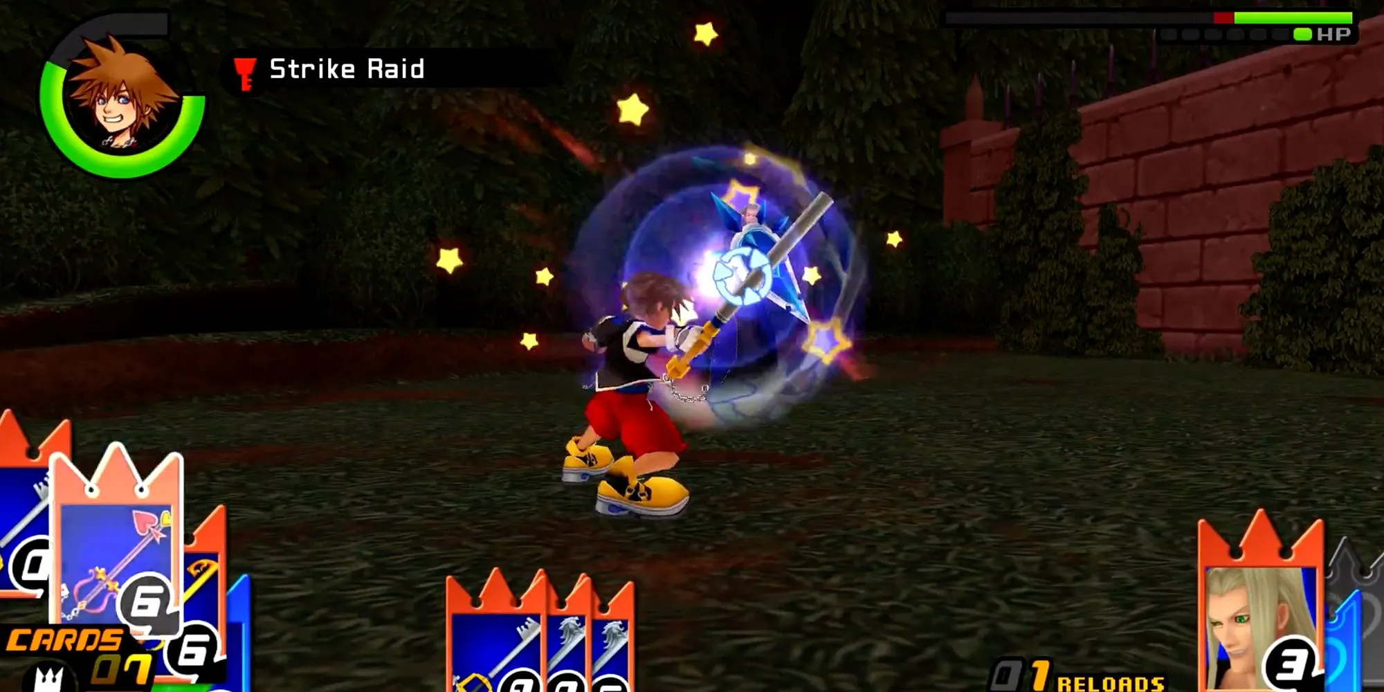 Sora và Vexen chiến đấu bằng thẻ bài trong Kingdom Hearts ReChain Of Memories