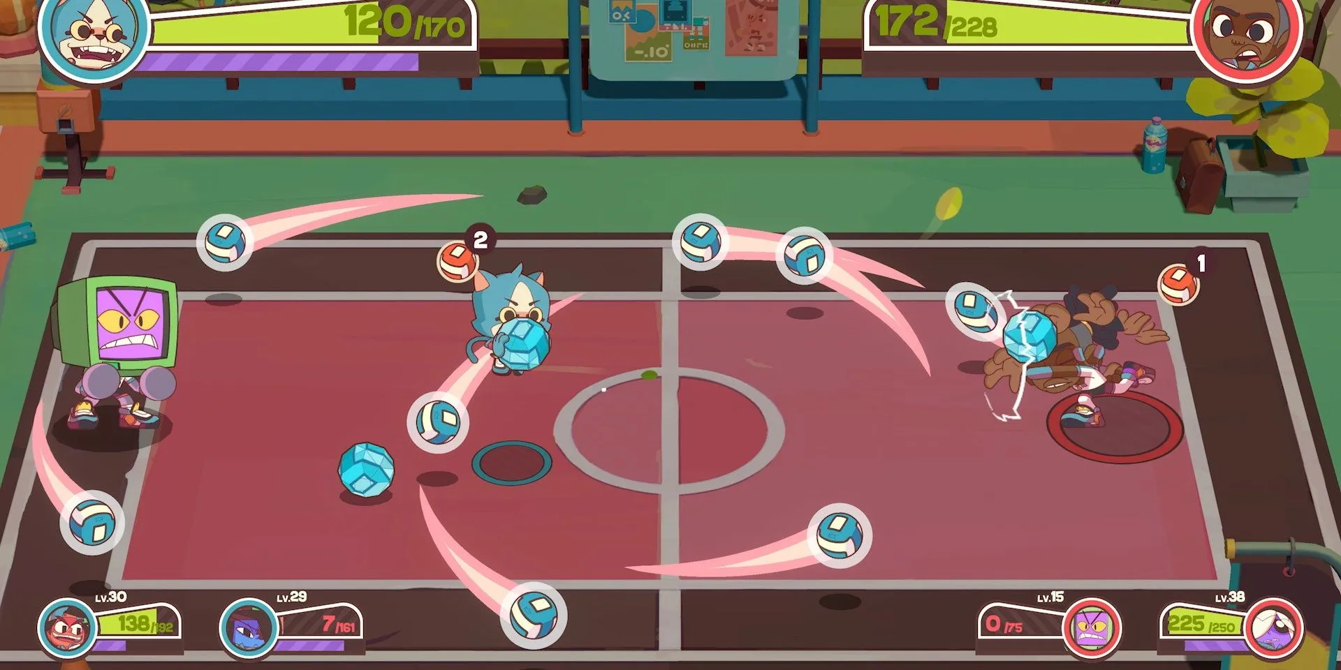 Sử dụng một chiêu thức đặc biệt trong game Dodgeball Academia