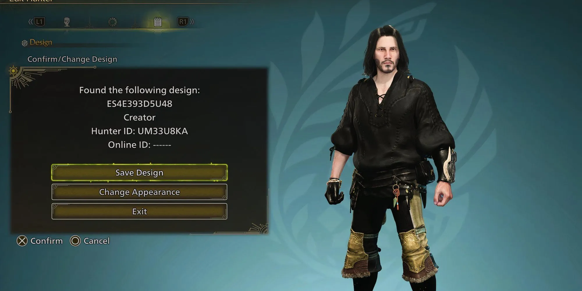 Tạo hình diễn viên Keanu Reeves, phong cách John Wick, trong Monster Hunter Wilds